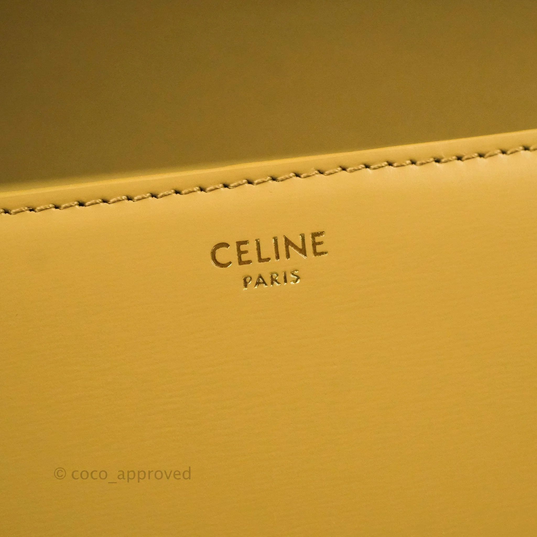 Celine Medium Triomphe Bag Olive Shiny Calfskin