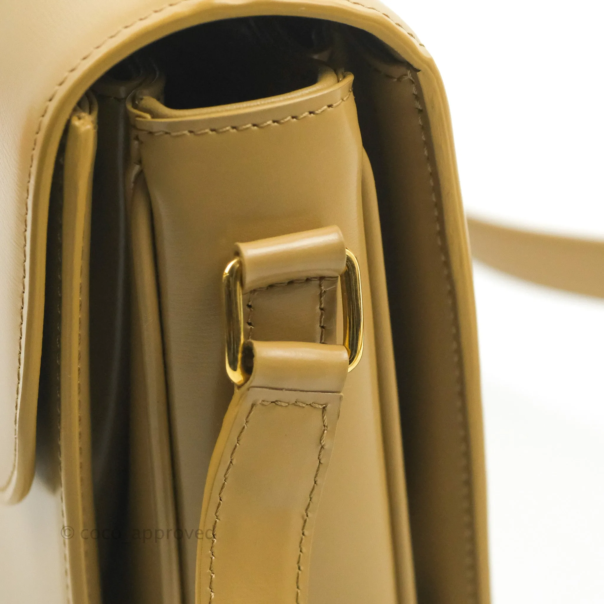 Celine Medium Triomphe Bag Olive Shiny Calfskin
