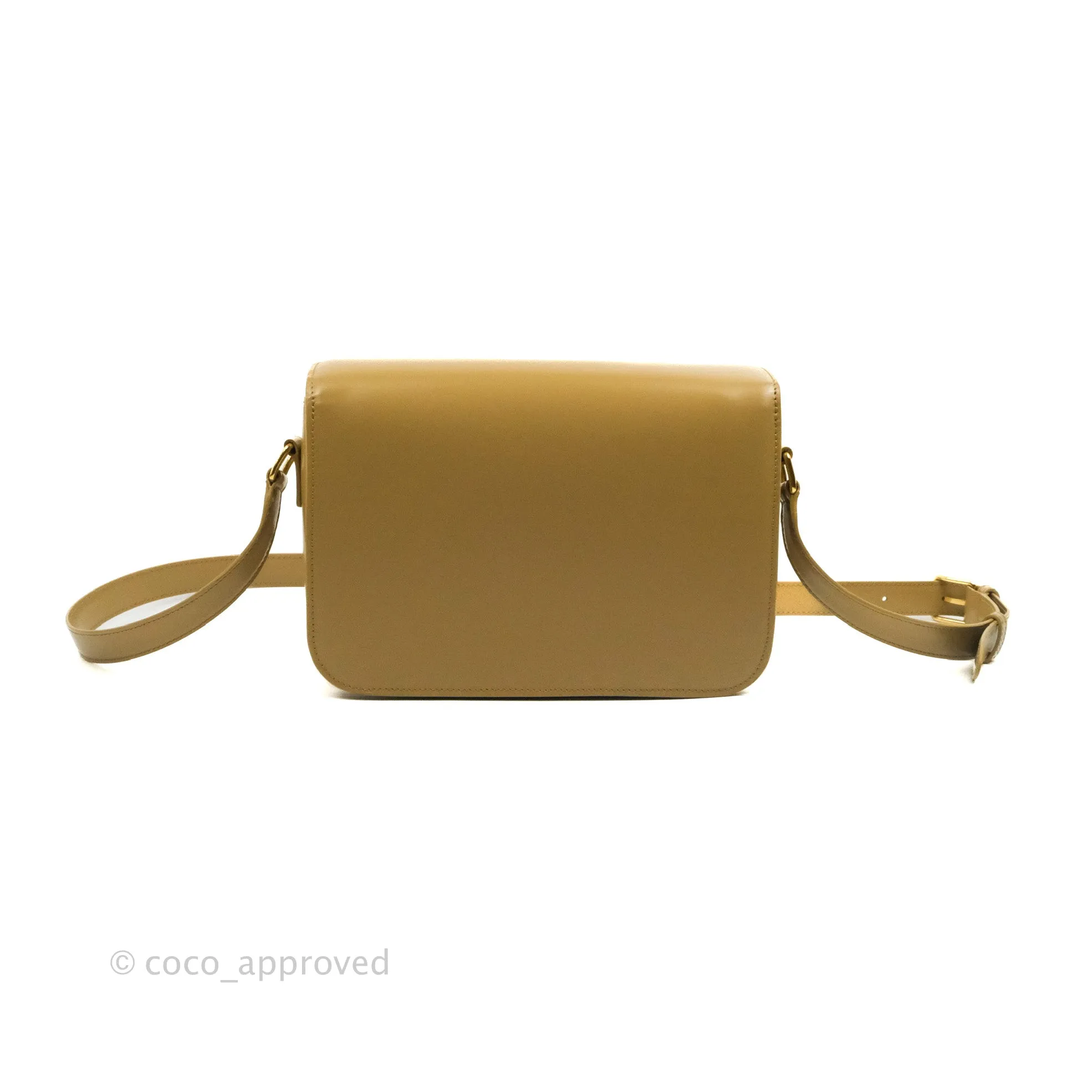 Celine Medium Triomphe Bag Olive Shiny Calfskin