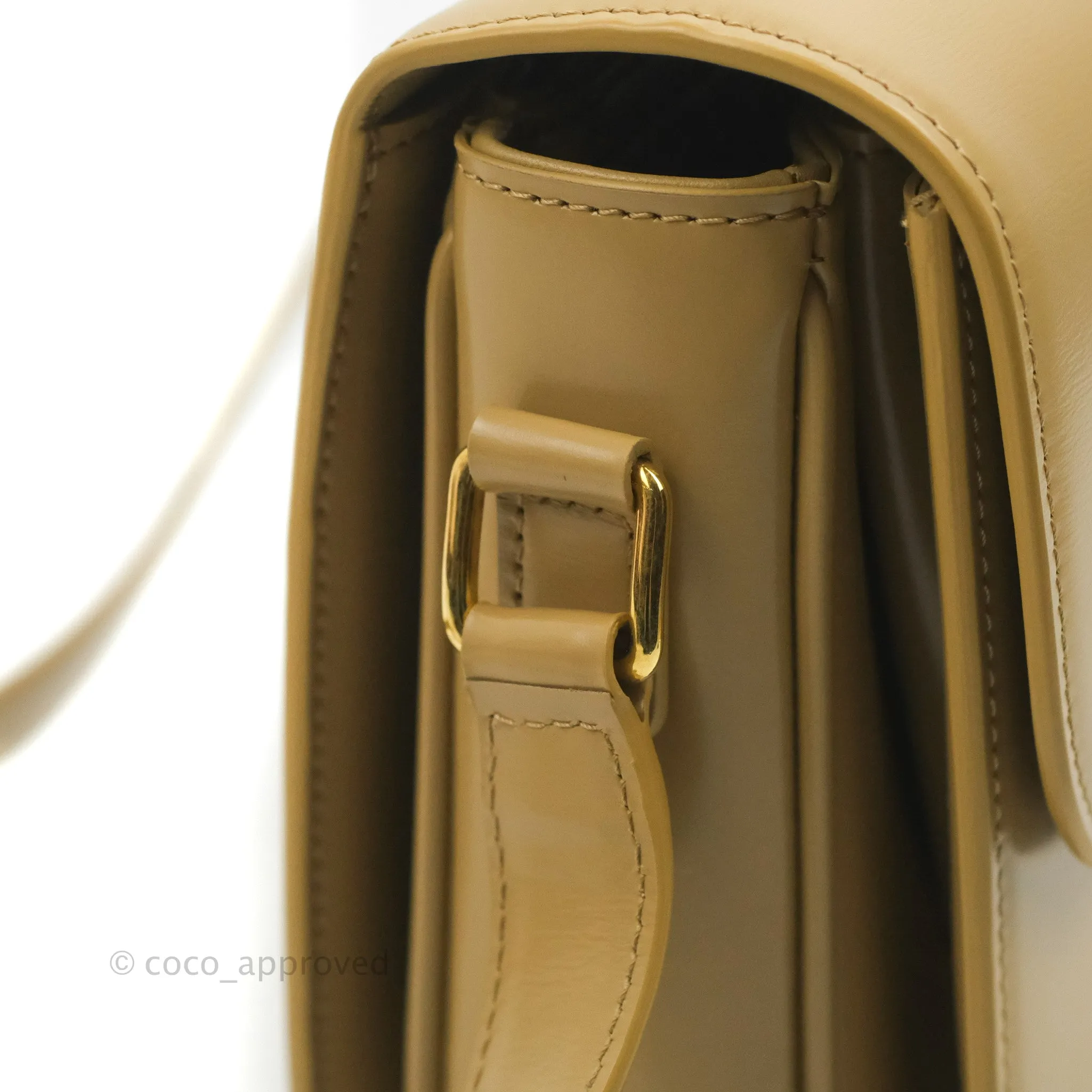 Celine Medium Triomphe Bag Olive Shiny Calfskin