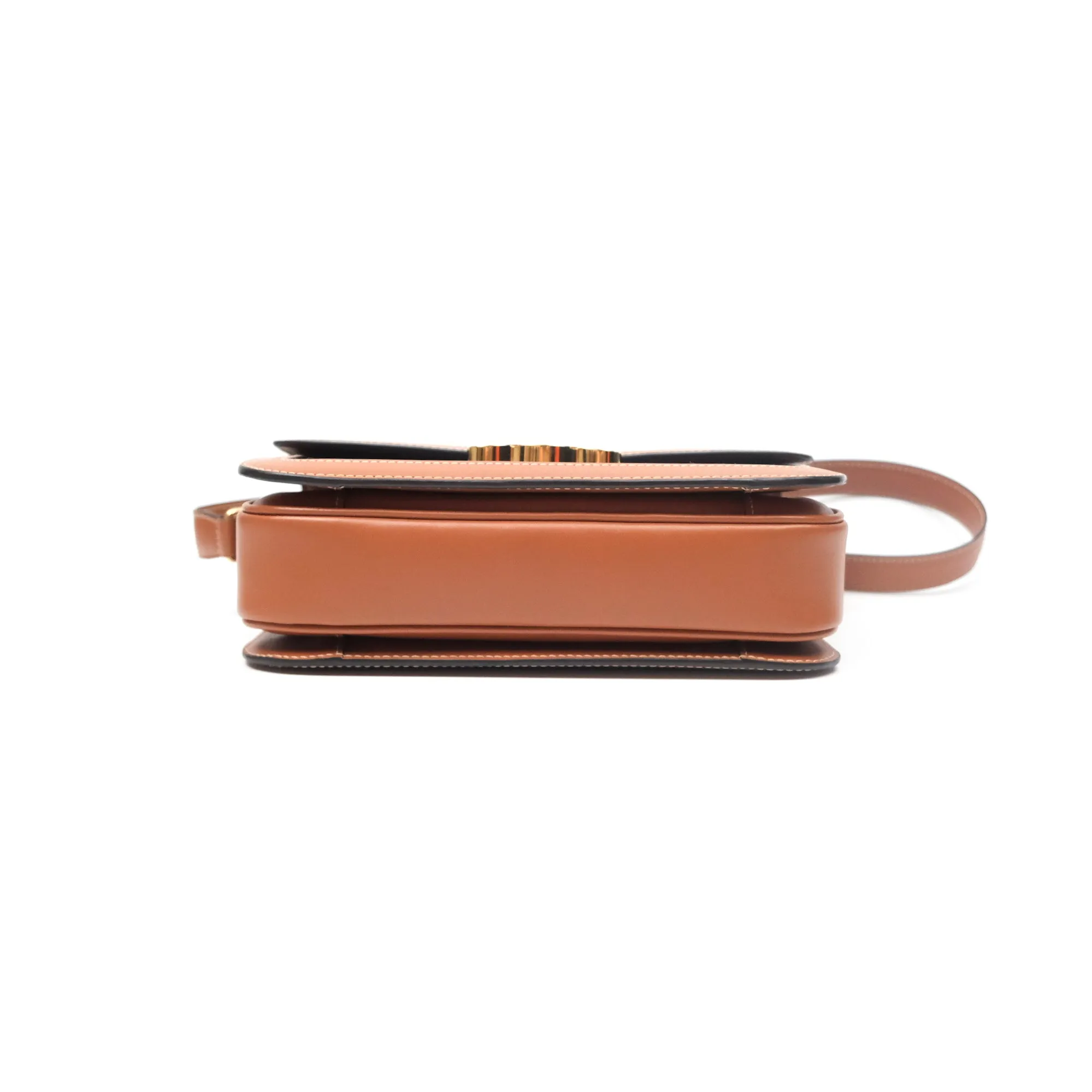 Celine Medium Triomphe Bag Triomphe Canvas Tan Calfskin