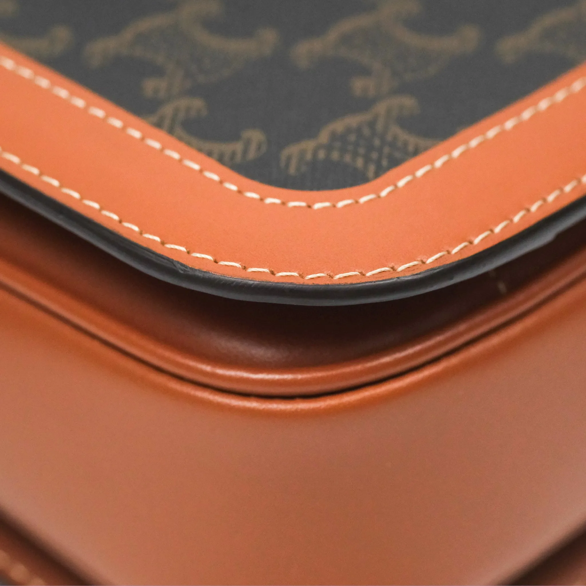 Celine Medium Triomphe Bag Triomphe Canvas Tan Calfskin