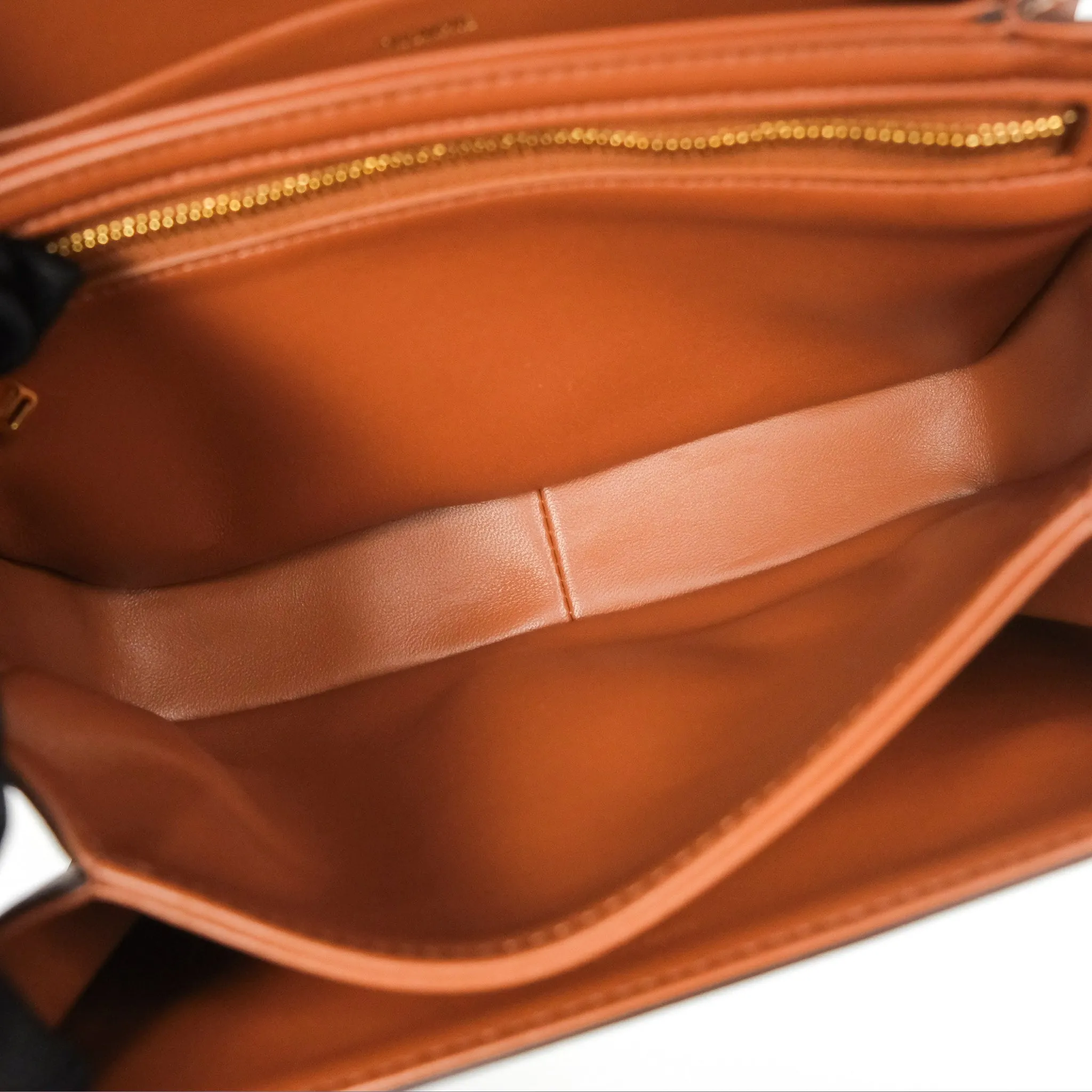 Celine Medium Triomphe Bag Triomphe Canvas Tan Calfskin