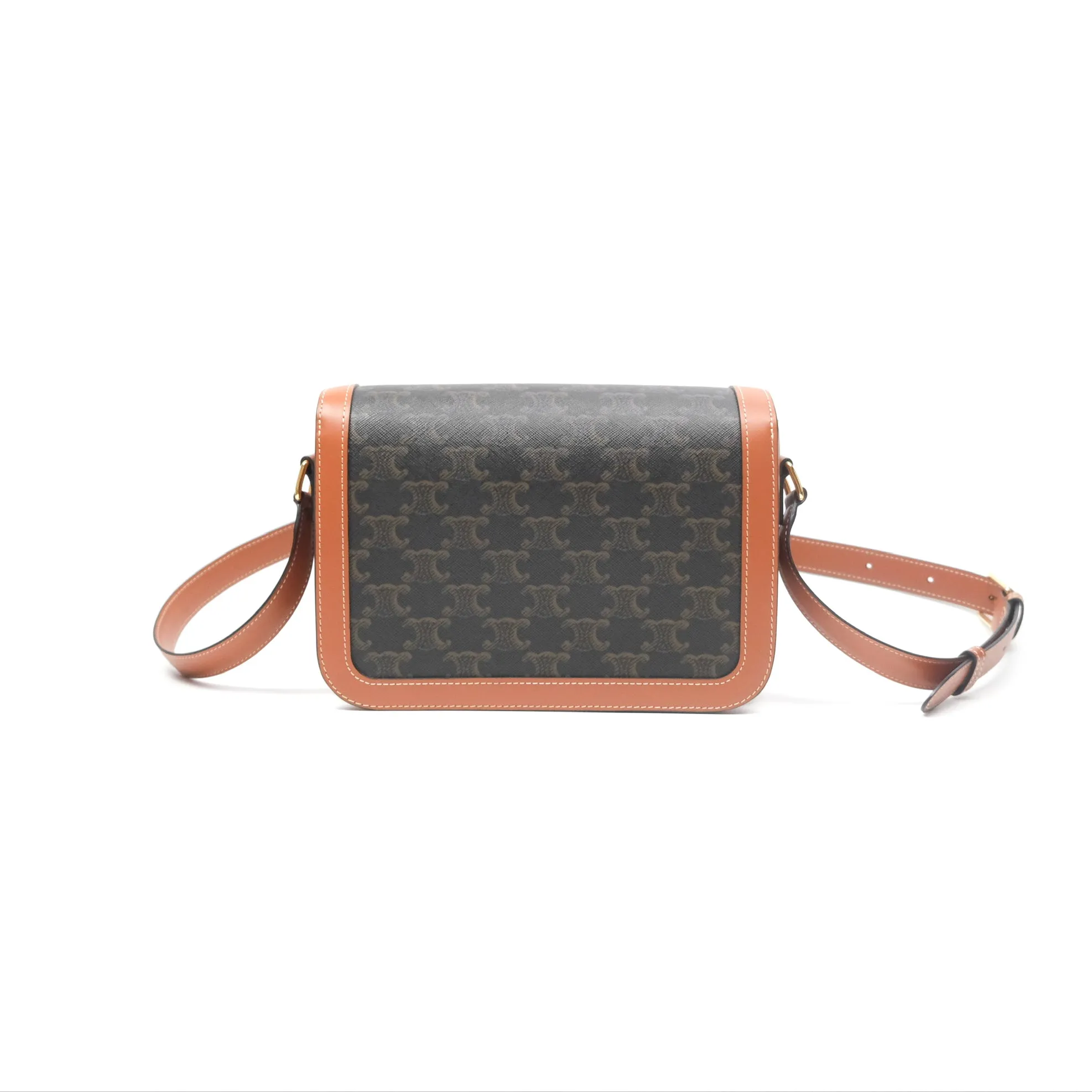 Celine Medium Triomphe Bag Triomphe Canvas Tan Calfskin