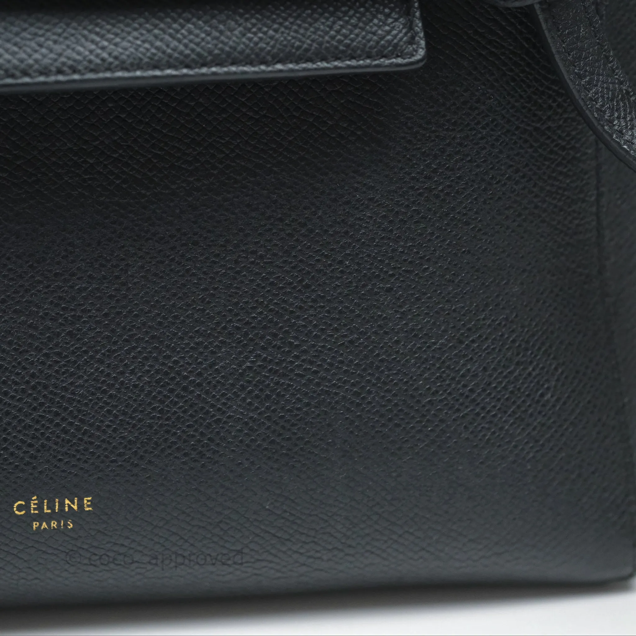 Celine Micro Belt Bag Black Grained Calfskin Gold Hardware