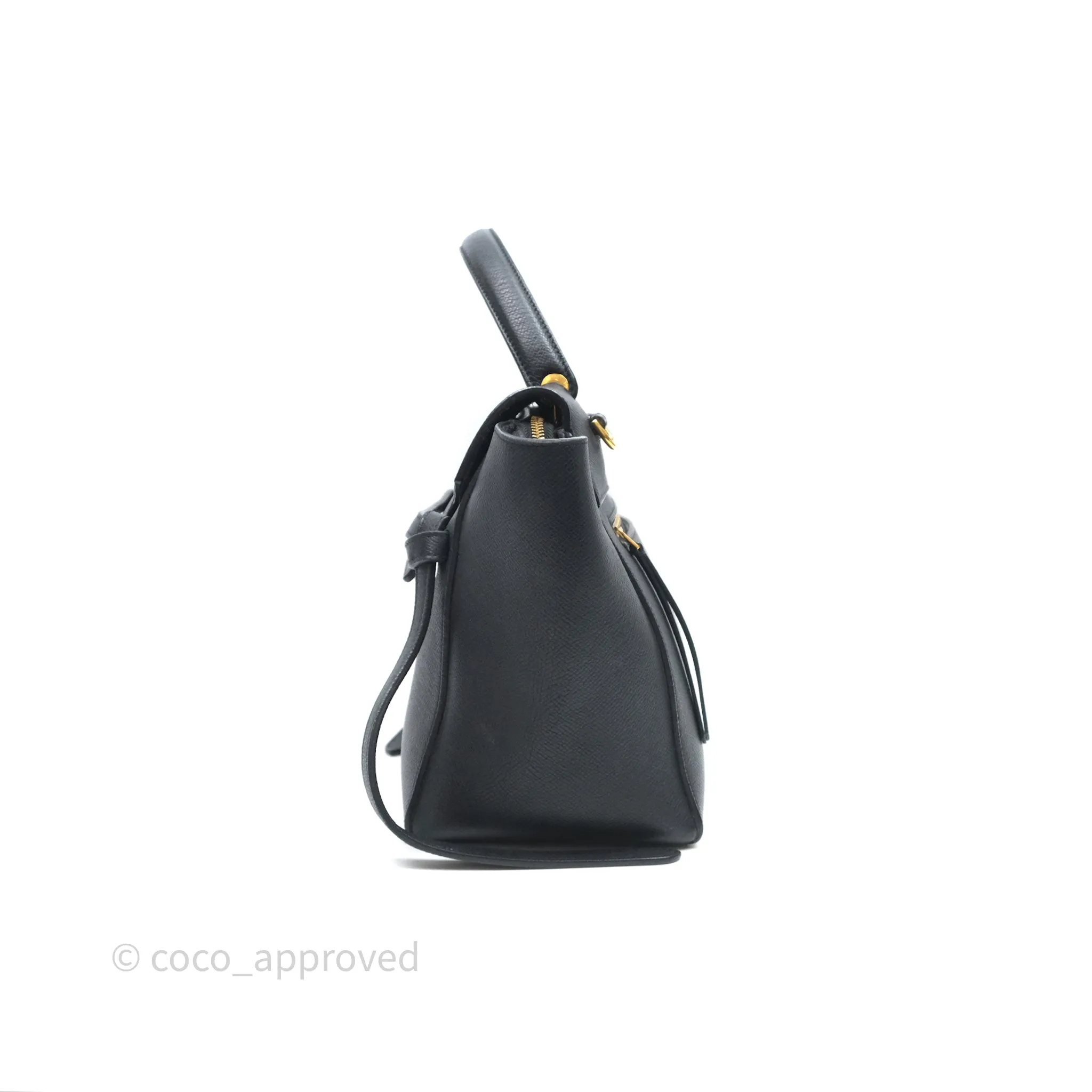 Celine Micro Belt Bag Black Grained Calfskin Gold Hardware