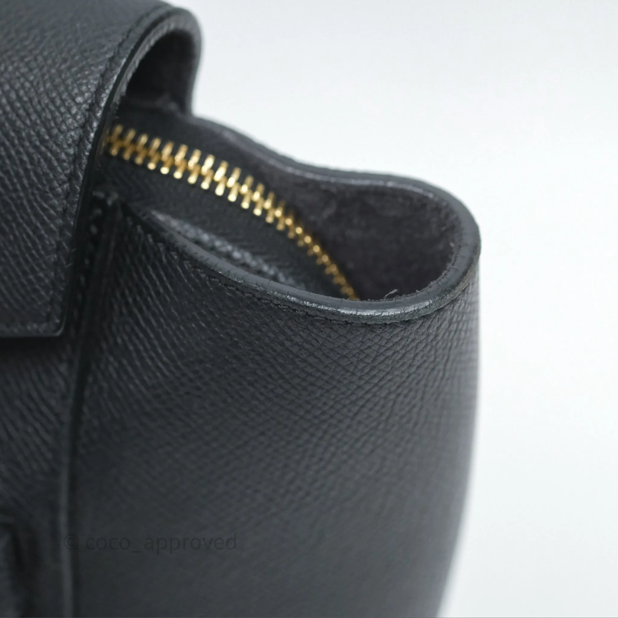 Celine Micro Belt Bag Black Grained Calfskin Gold Hardware