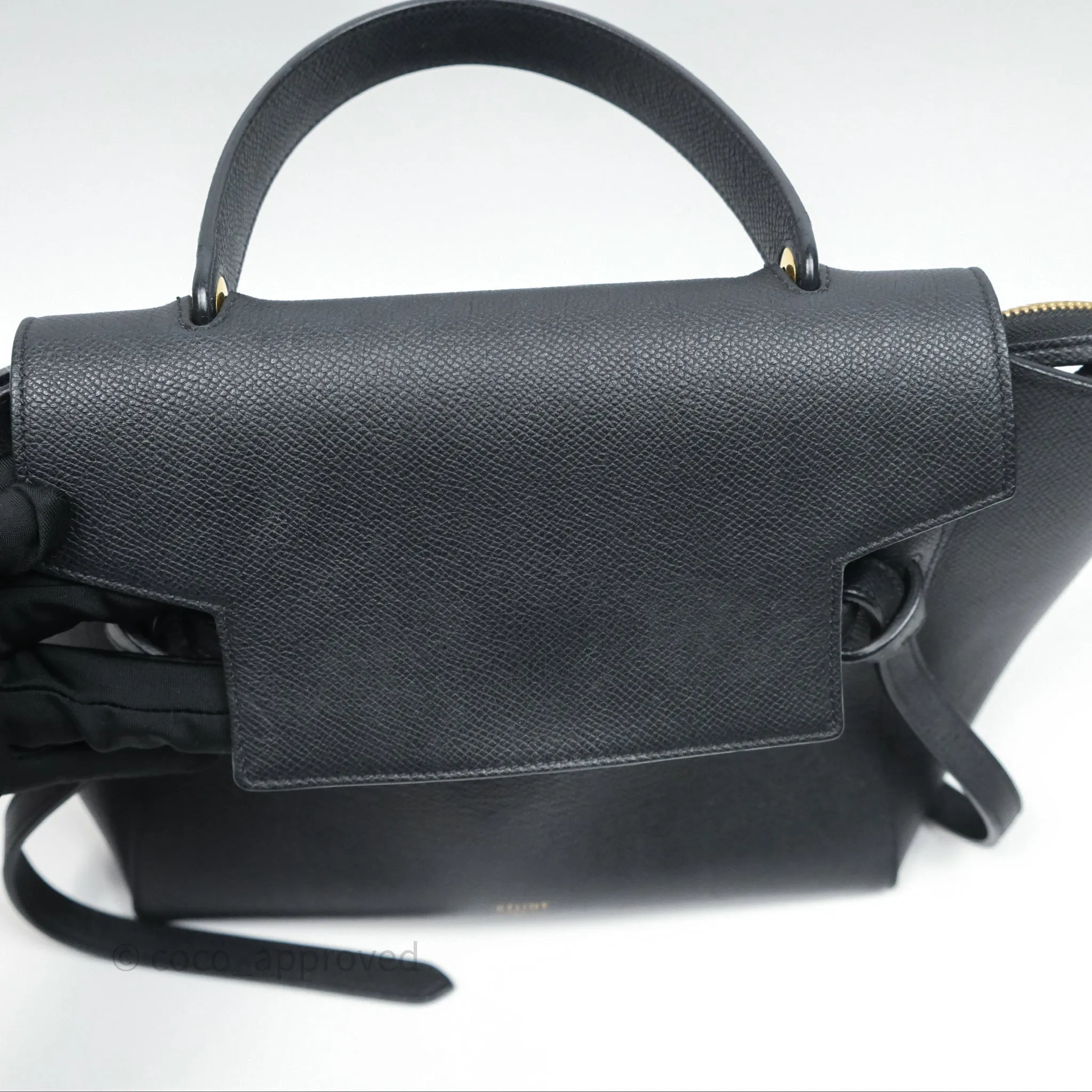 Celine Micro Belt Bag Black Grained Calfskin Gold Hardware