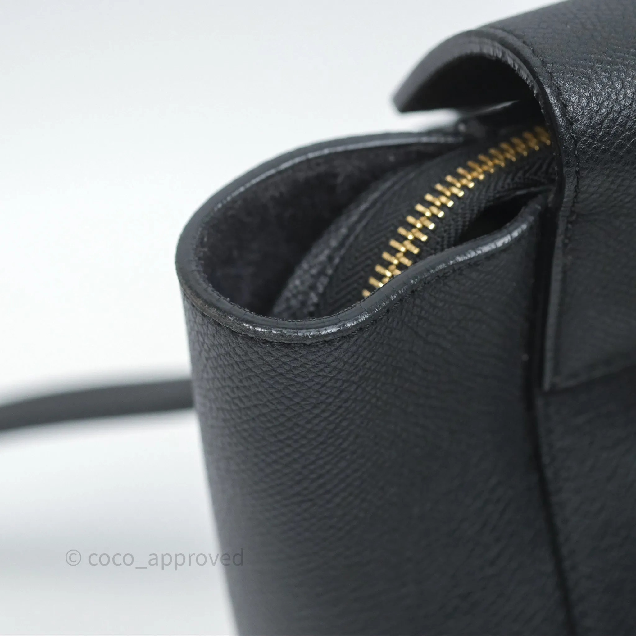 Celine Micro Belt Bag Black Grained Calfskin Gold Hardware