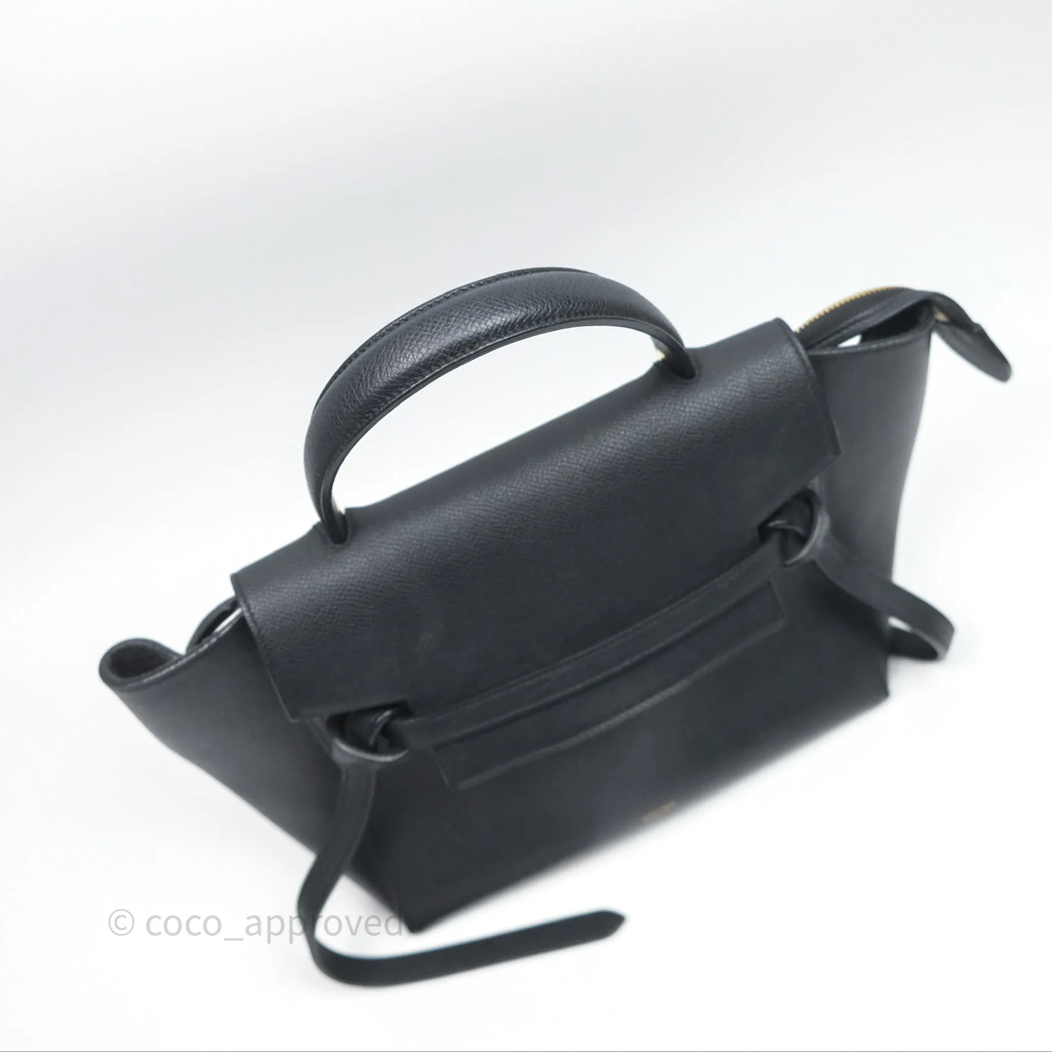 Celine Micro Belt Bag Black Grained Calfskin Gold Hardware