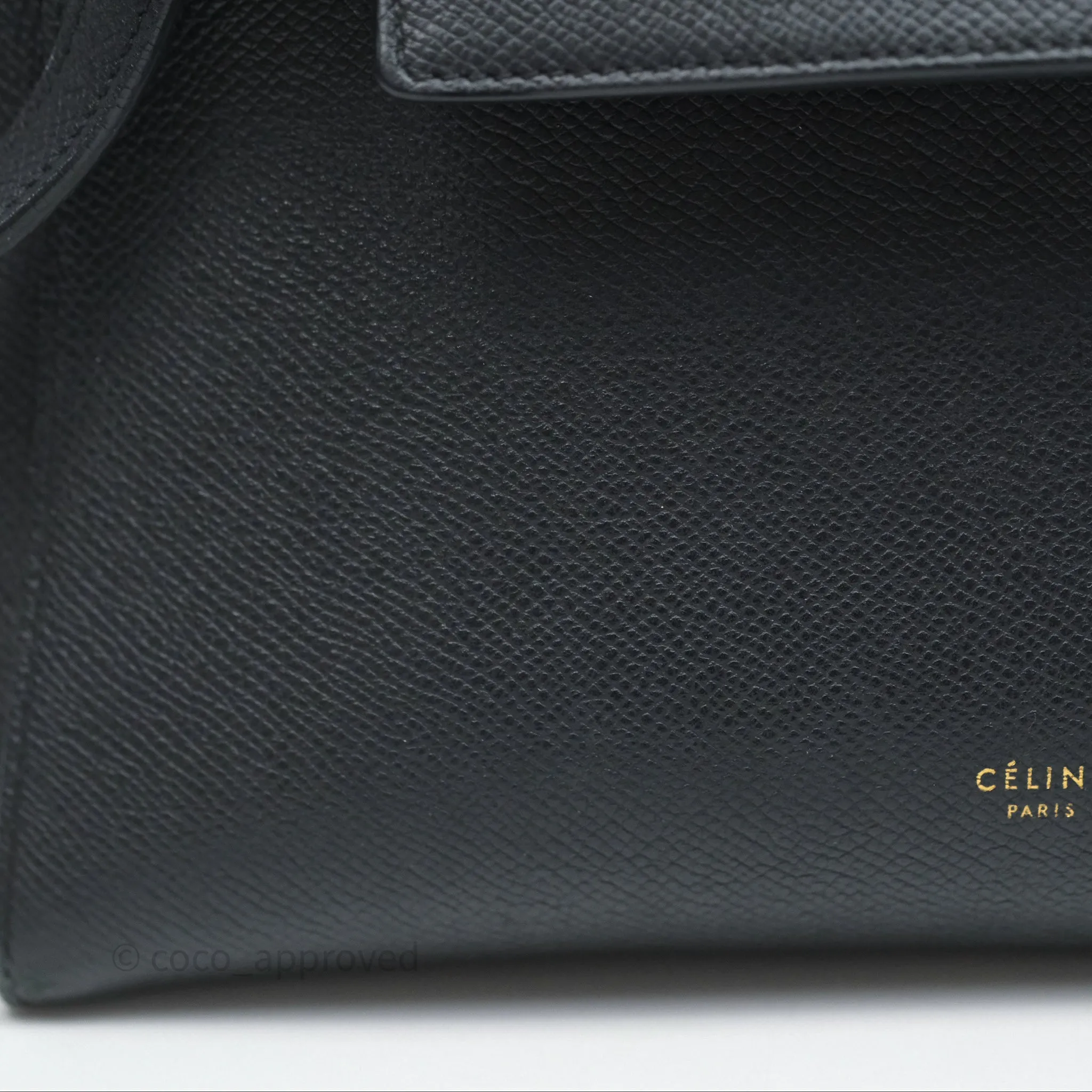 Celine Micro Belt Bag Black Grained Calfskin Gold Hardware