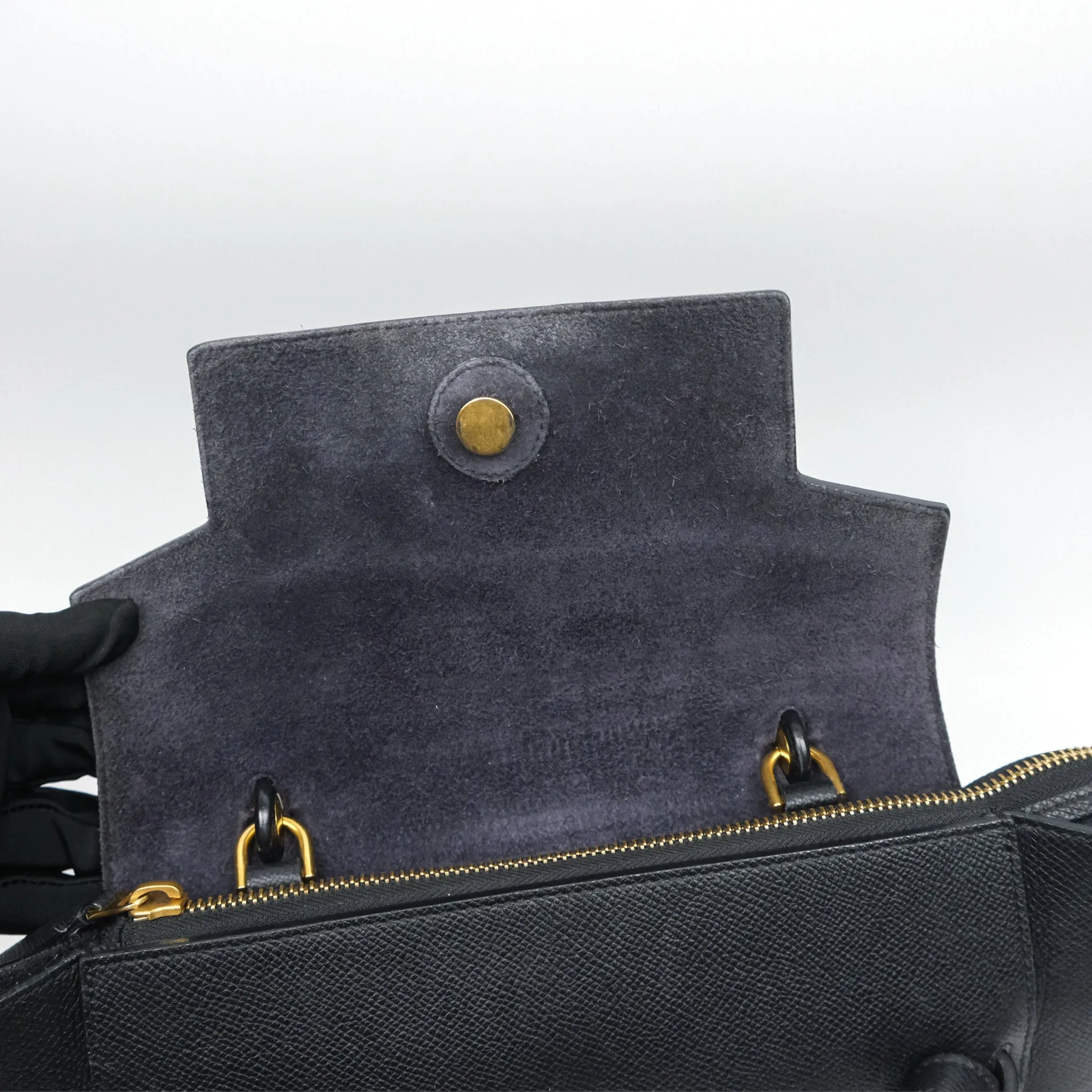 Celine Micro Belt Bag Black Grained Calfskin Gold Hardware