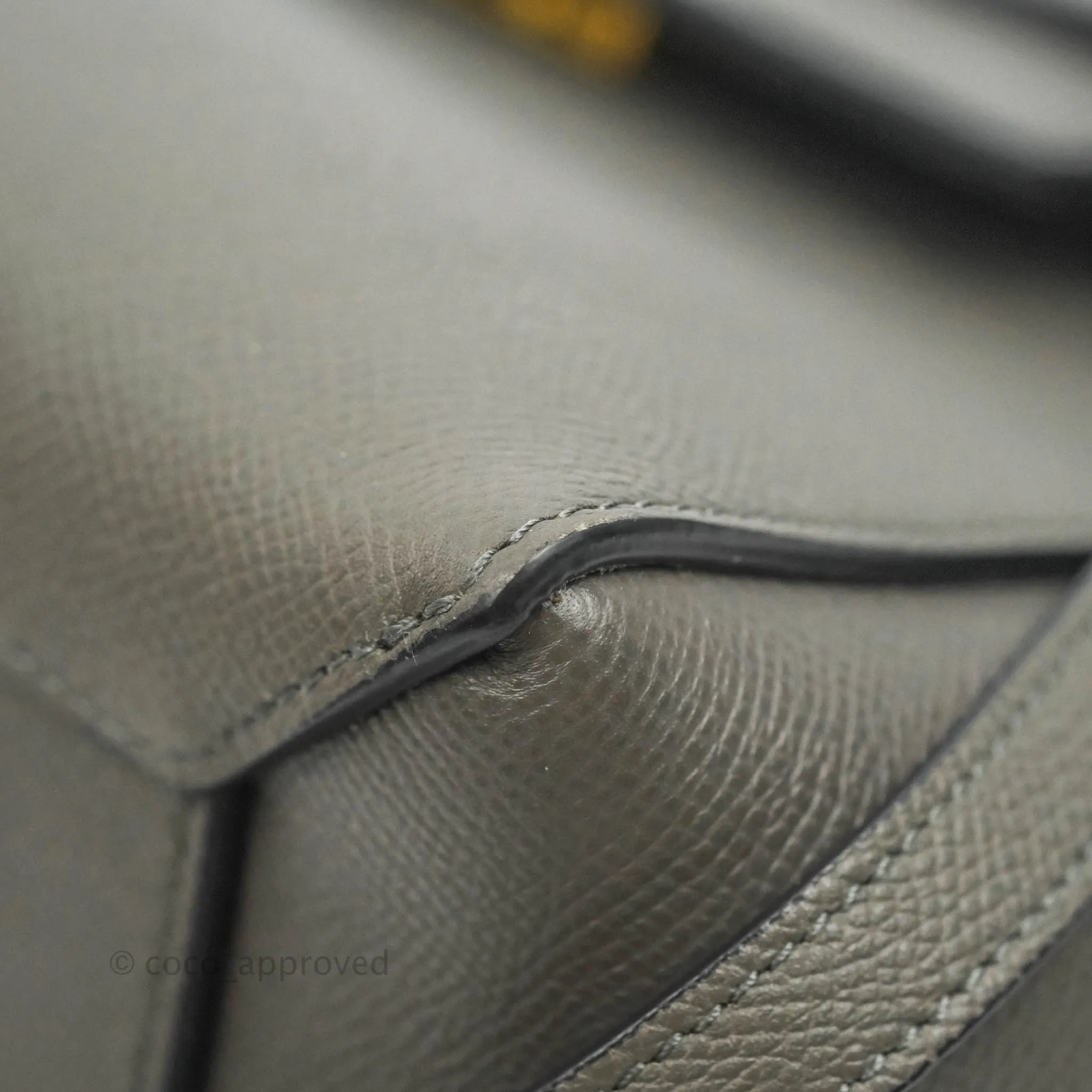 Celine Micro Belt Bag Grey Grained Calfskin Gold Hardware