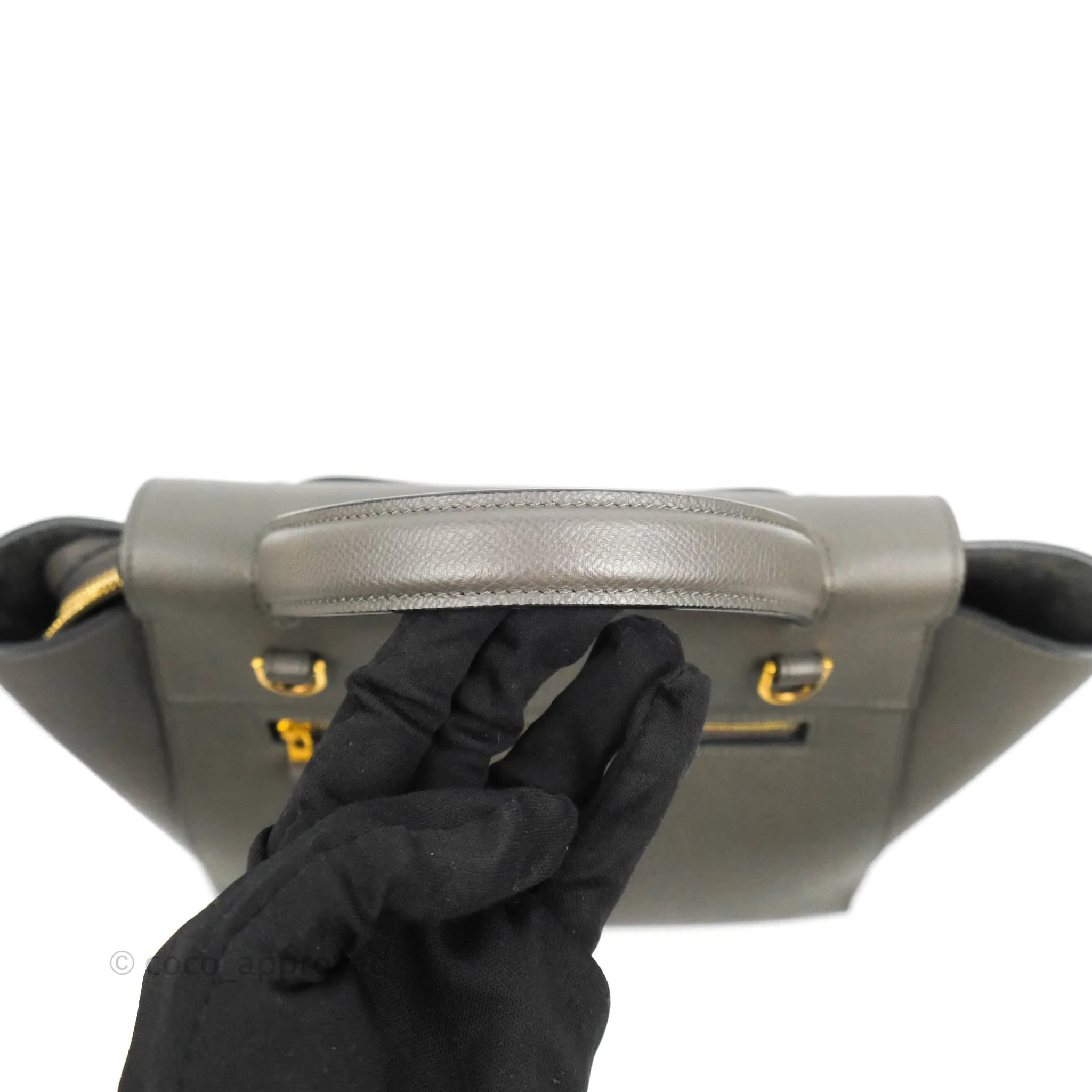 Celine Micro Belt Bag Grey Grained Calfskin Gold Hardware