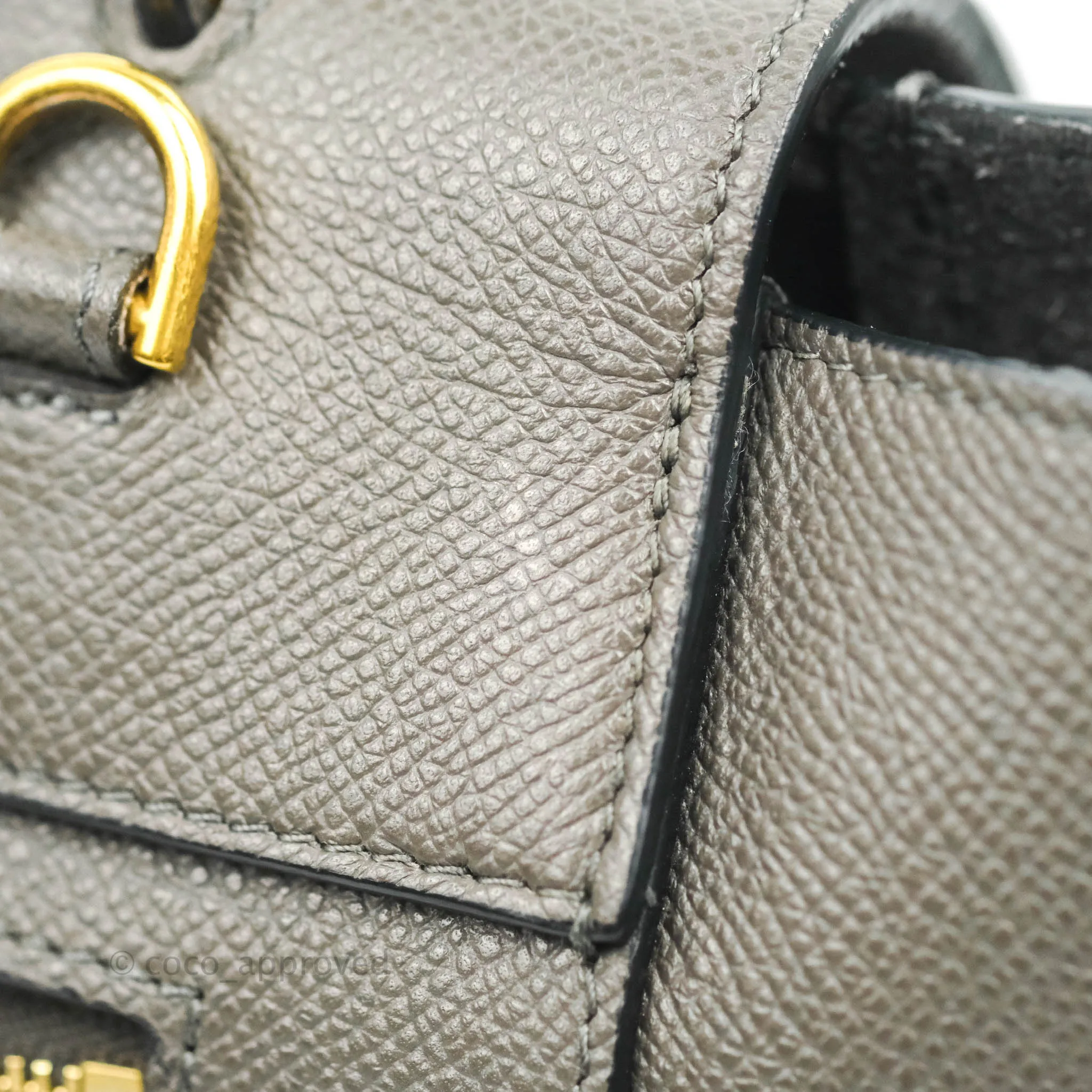 Celine Micro Belt Bag Grey Grained Calfskin Gold Hardware