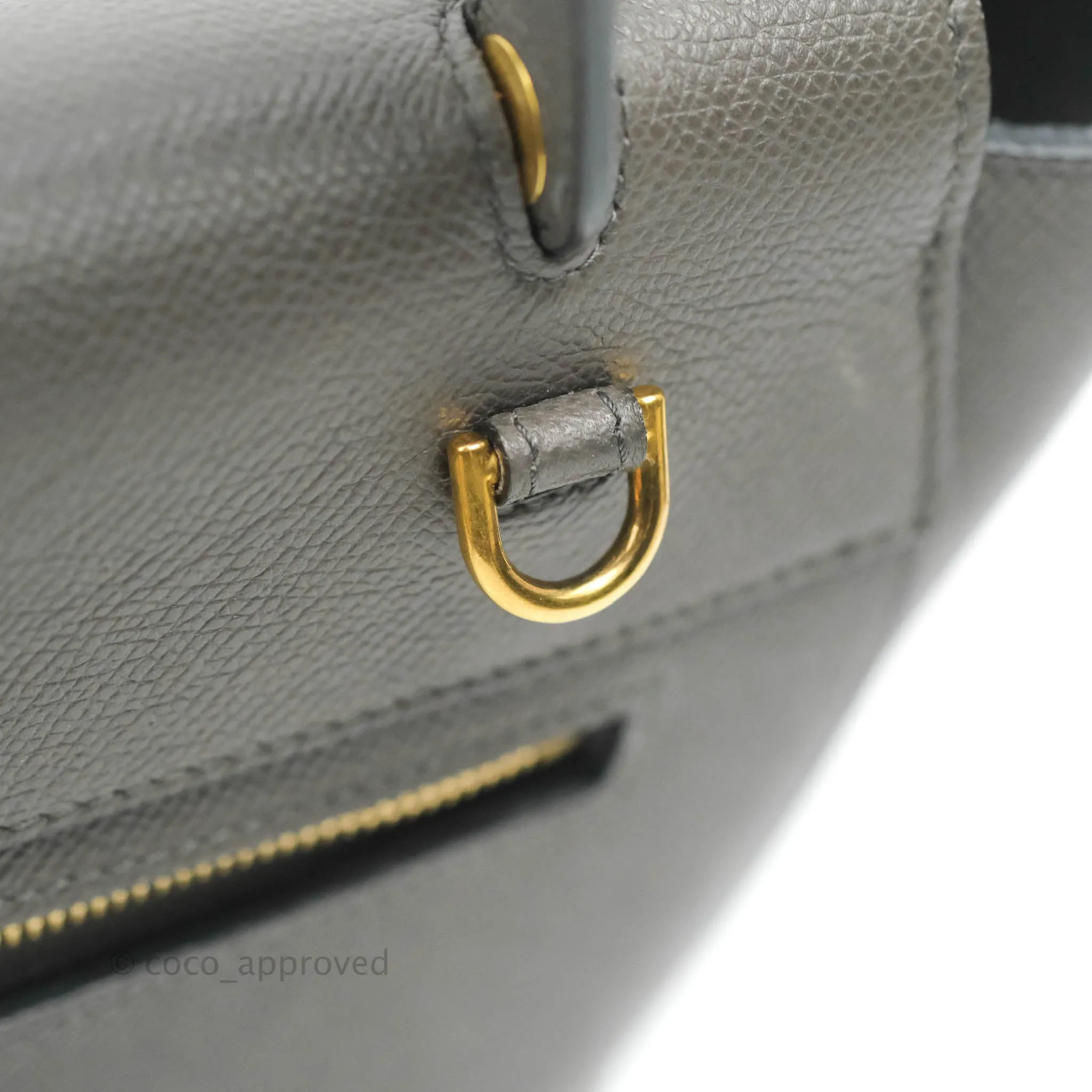 Celine Micro Belt Bag Grey Grained Calfskin Gold Hardware