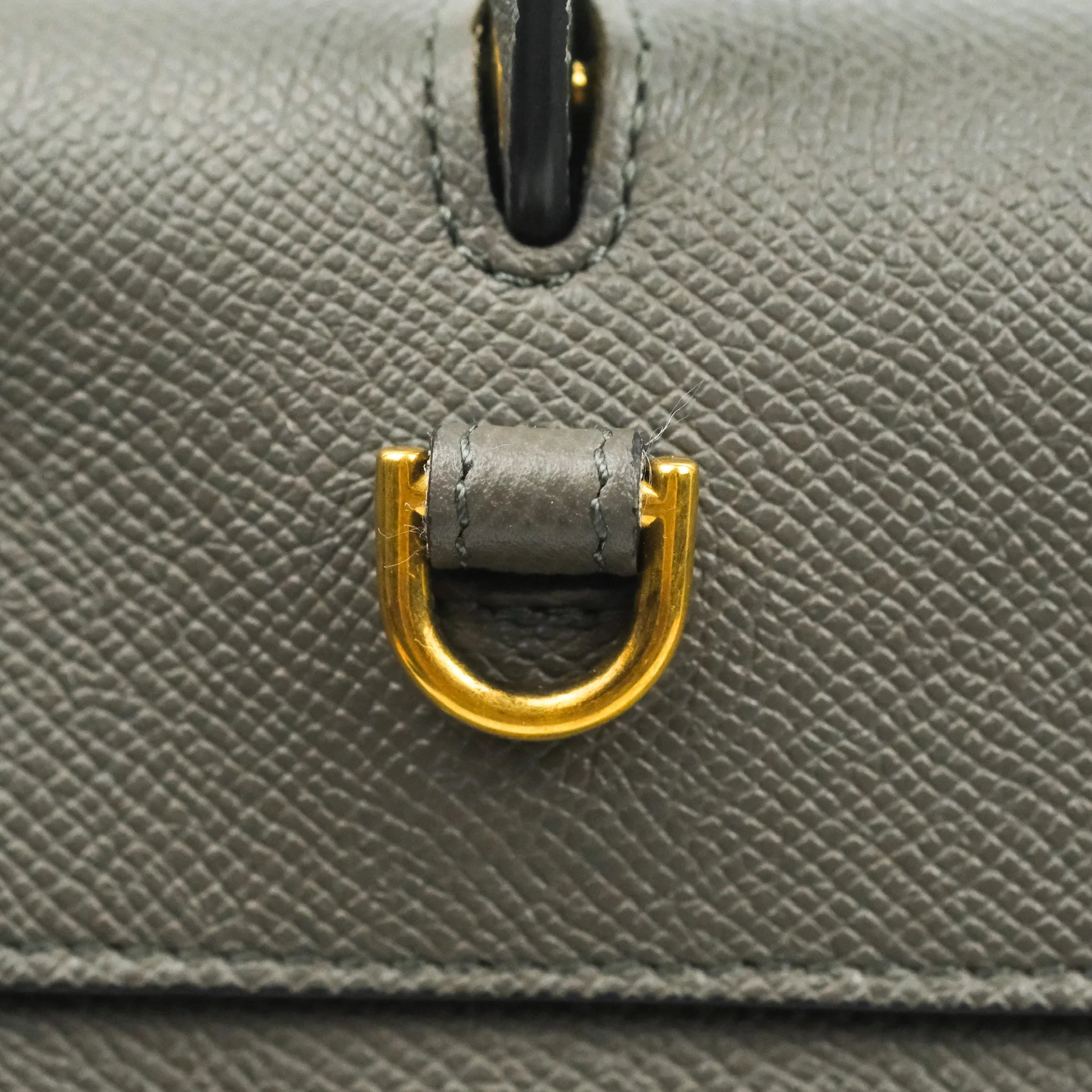 Celine Micro Belt Bag Grey Grained Calfskin Gold Hardware