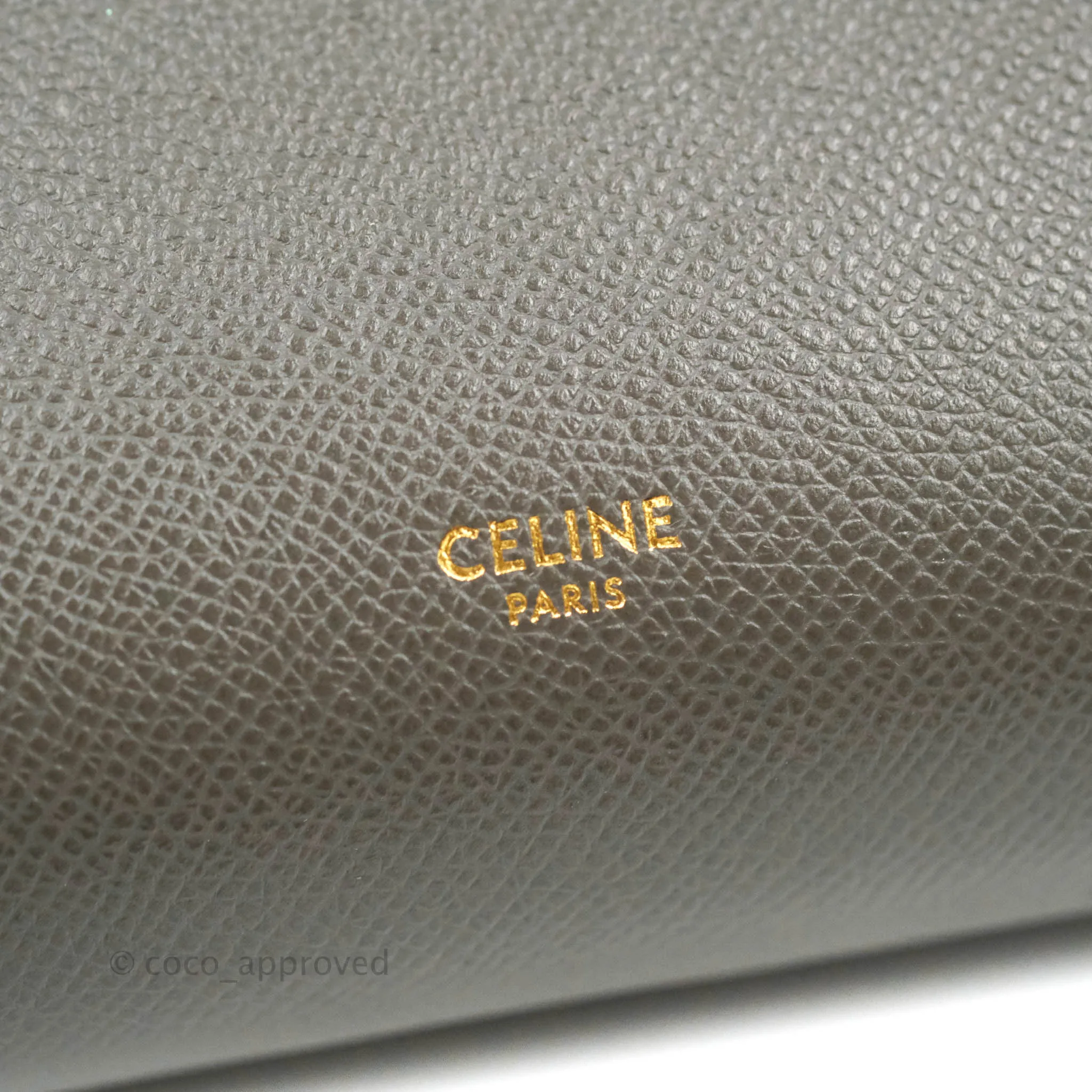 Celine Micro Belt Bag Grey Grained Calfskin Gold Hardware