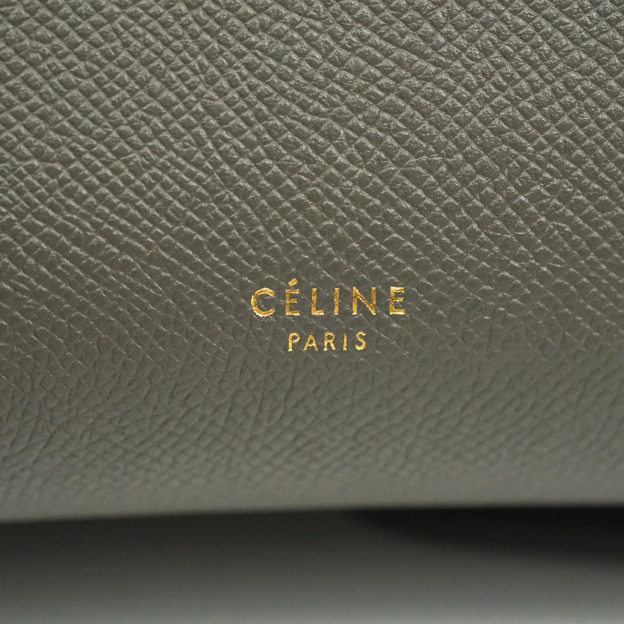 Celine Micro Belt Bag Grey Grained Calfskin Gold Hardware