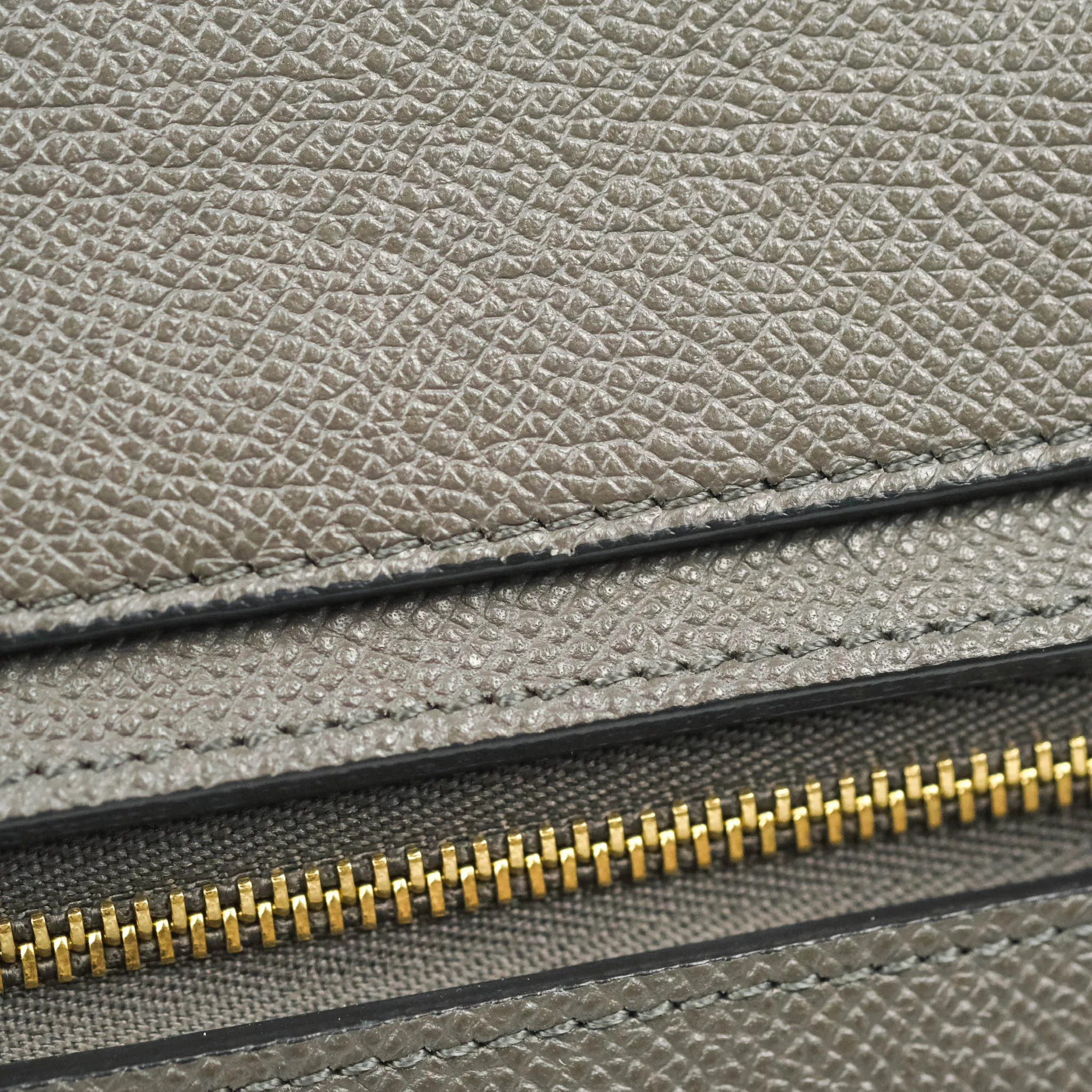 Celine Micro Belt Bag Grey Grained Calfskin Gold Hardware
