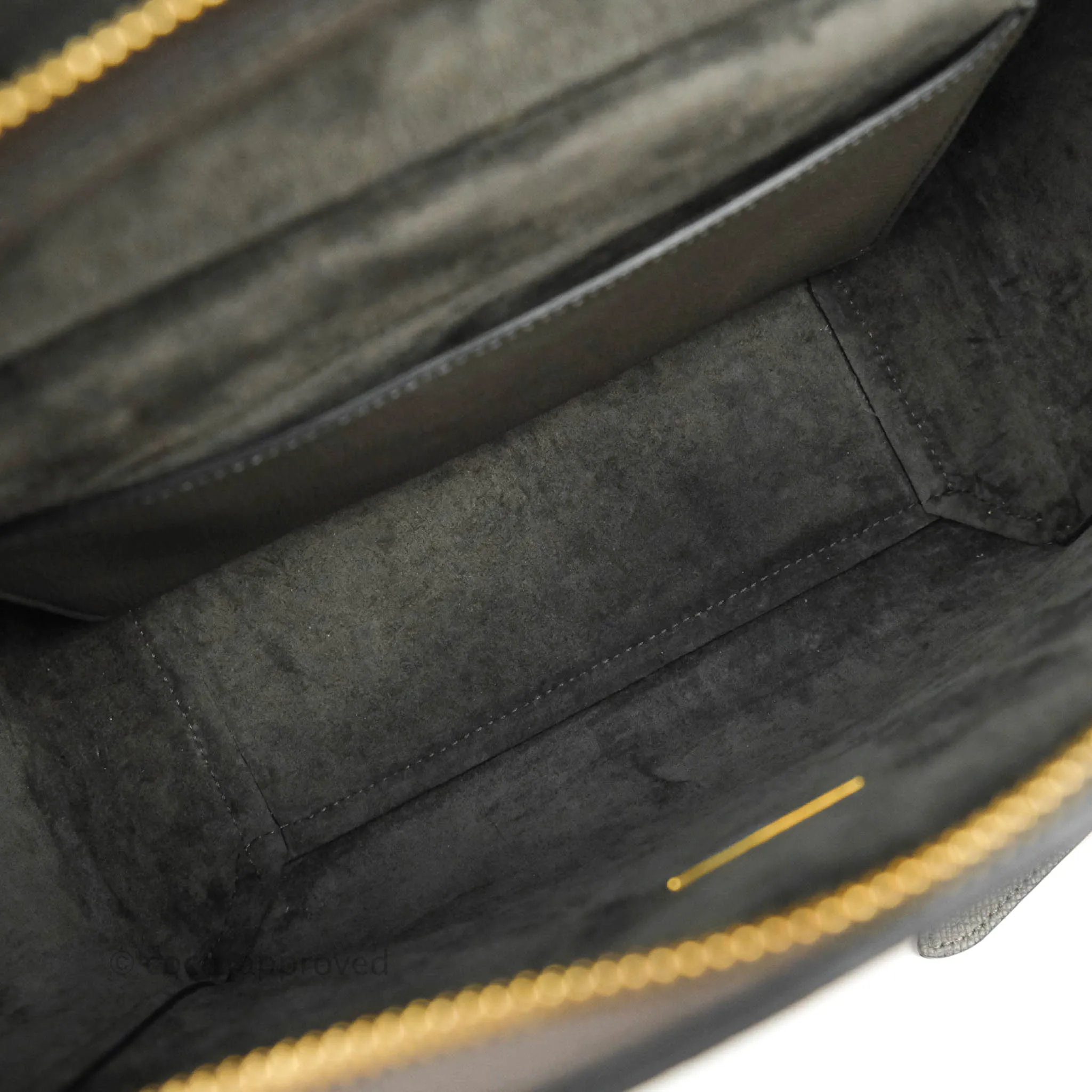 Celine Micro Belt Bag Grey Grained Calfskin Gold Hardware