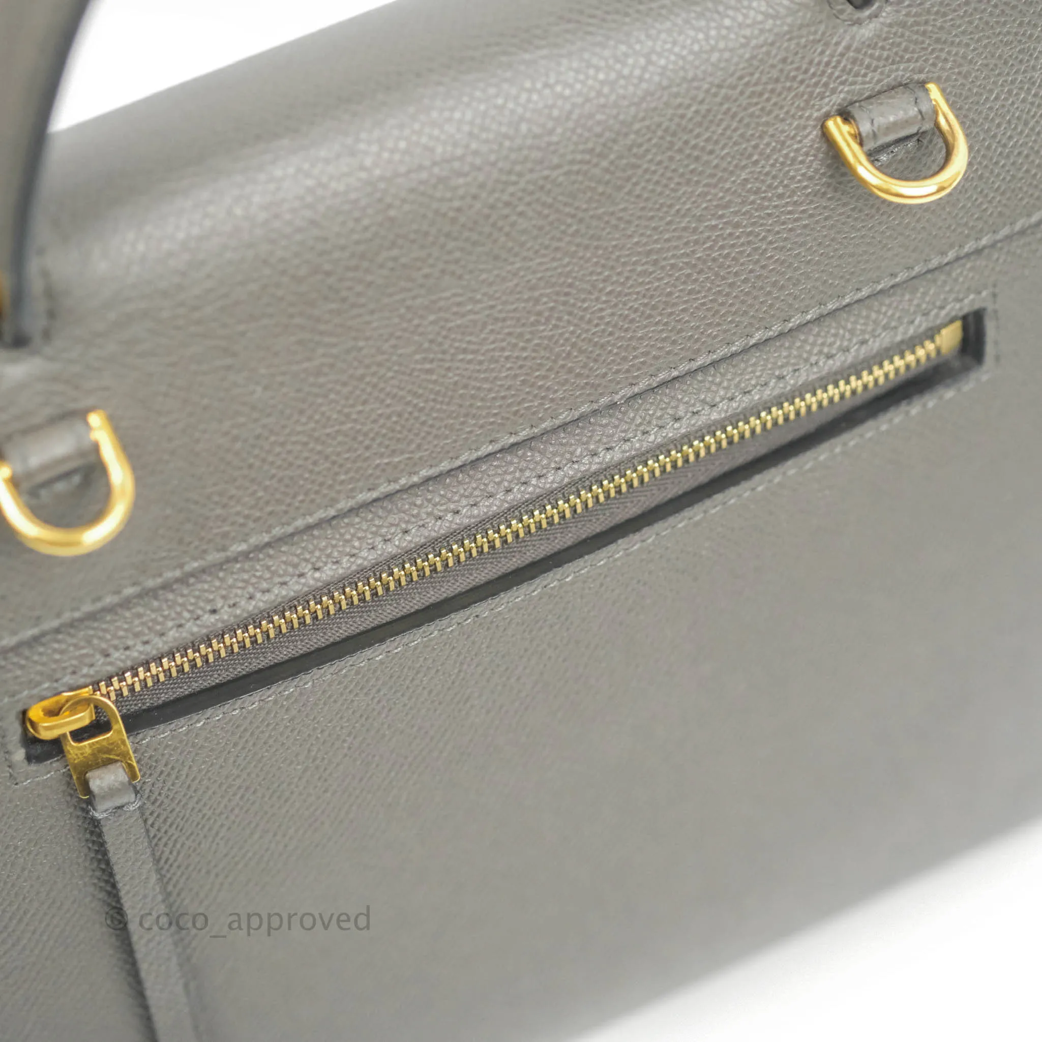 Celine Micro Belt Bag Grey Grained Calfskin Gold Hardware