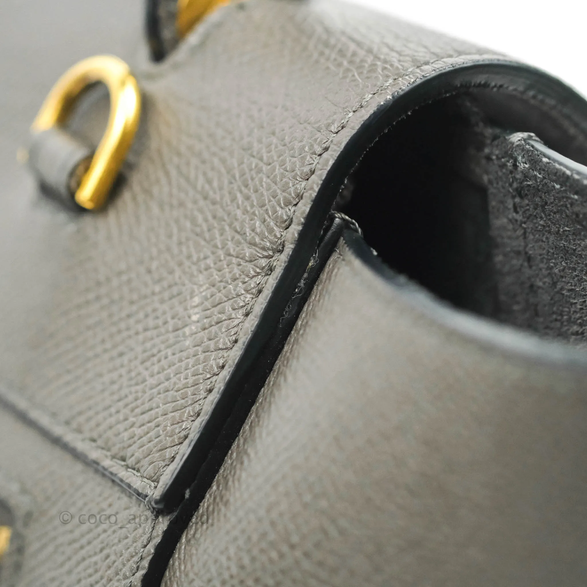 Celine Micro Belt Bag Grey Grained Calfskin Gold Hardware