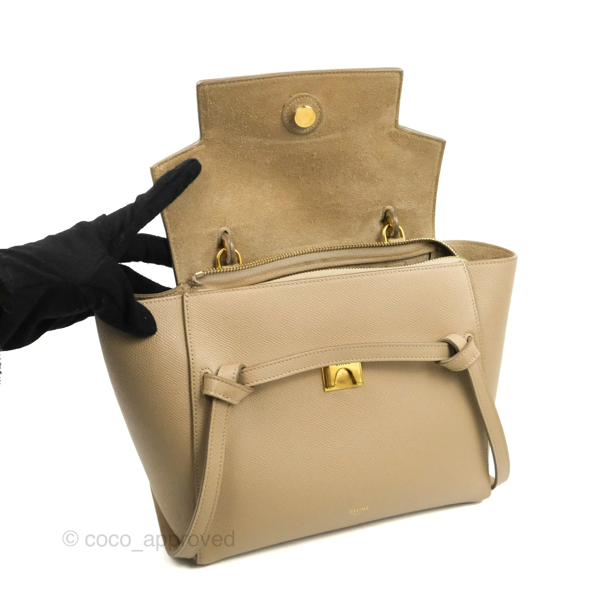Celine Micro Belt Bag Light Taupe Grained Calfskin Gold Hardware