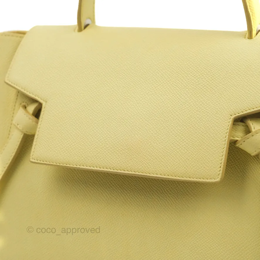 Celine Micro Belt Bag Yellow Grained Calfskin Silver Hardware