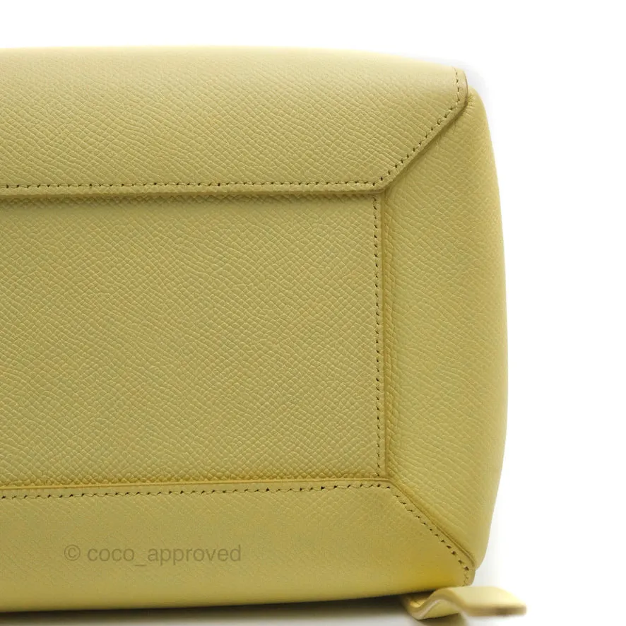 Celine Micro Belt Bag Yellow Grained Calfskin Silver Hardware