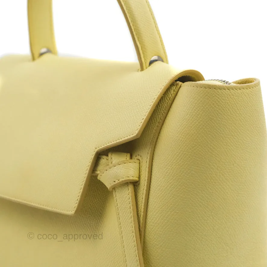 Celine Micro Belt Bag Yellow Grained Calfskin Silver Hardware