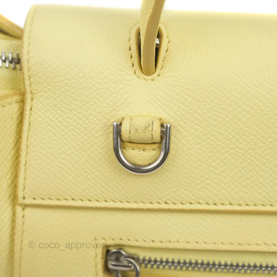 Celine Micro Belt Bag Yellow Grained Calfskin Silver Hardware