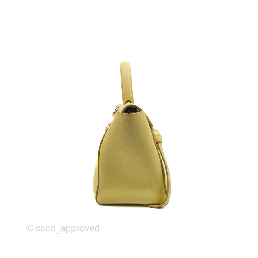 Celine Micro Belt Bag Yellow Grained Calfskin Silver Hardware