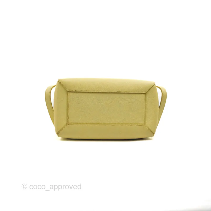 Celine Micro Belt Bag Yellow Grained Calfskin Silver Hardware