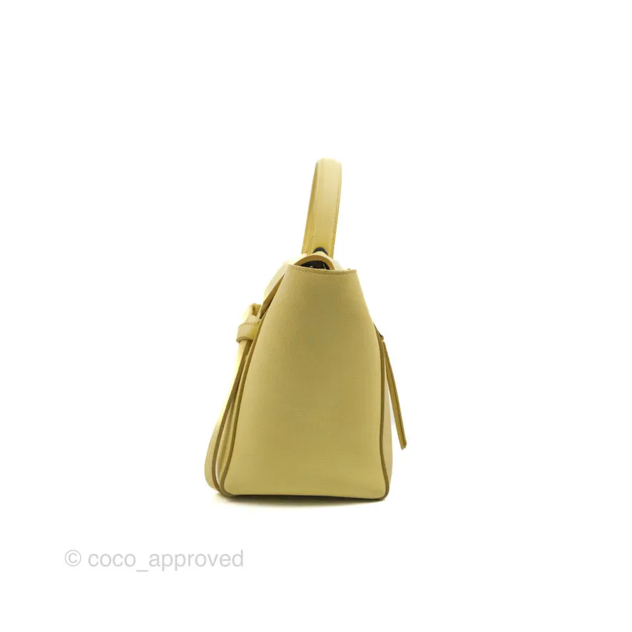 Celine Micro Belt Bag Yellow Grained Calfskin Silver Hardware