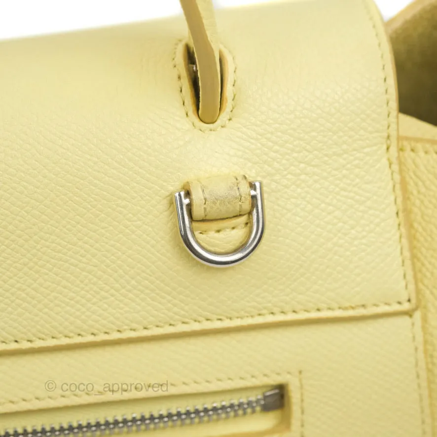 Celine Micro Belt Bag Yellow Grained Calfskin Silver Hardware