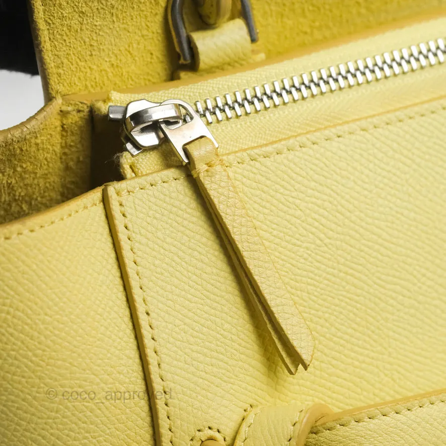 Celine Micro Belt Bag Yellow Grained Calfskin Silver Hardware