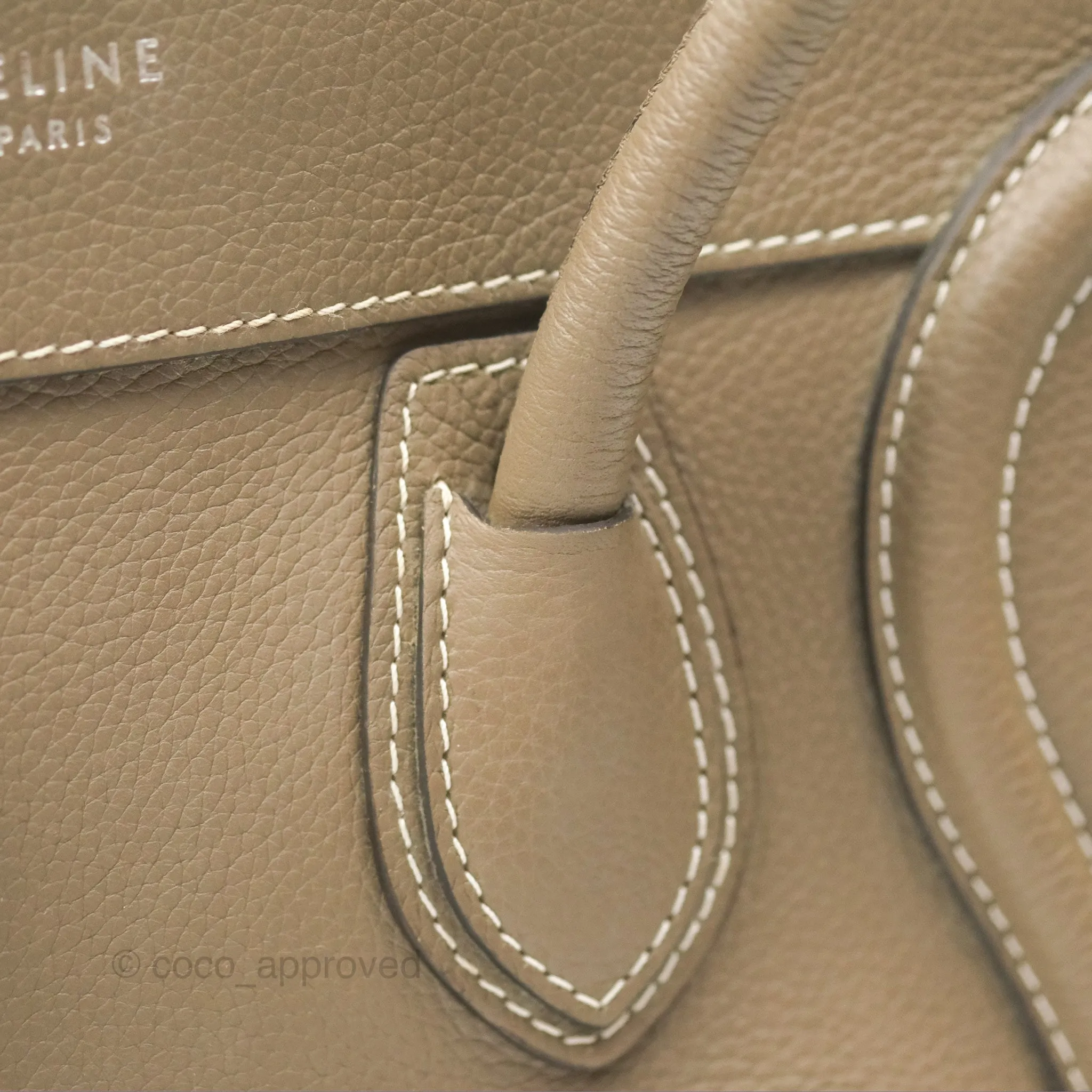 Celine Micro Luggage Bag Souris Drummed Calfskin