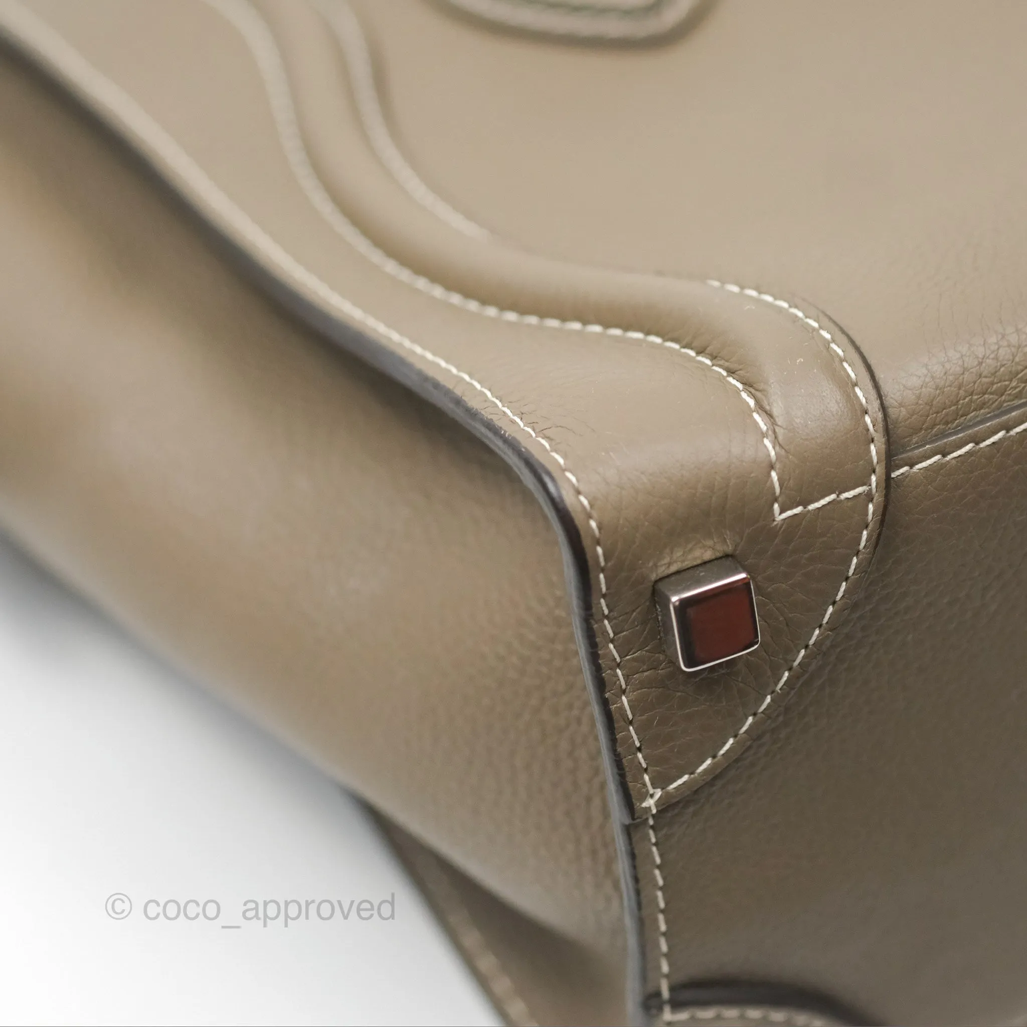 Celine Micro Luggage Bag Souris Drummed Calfskin