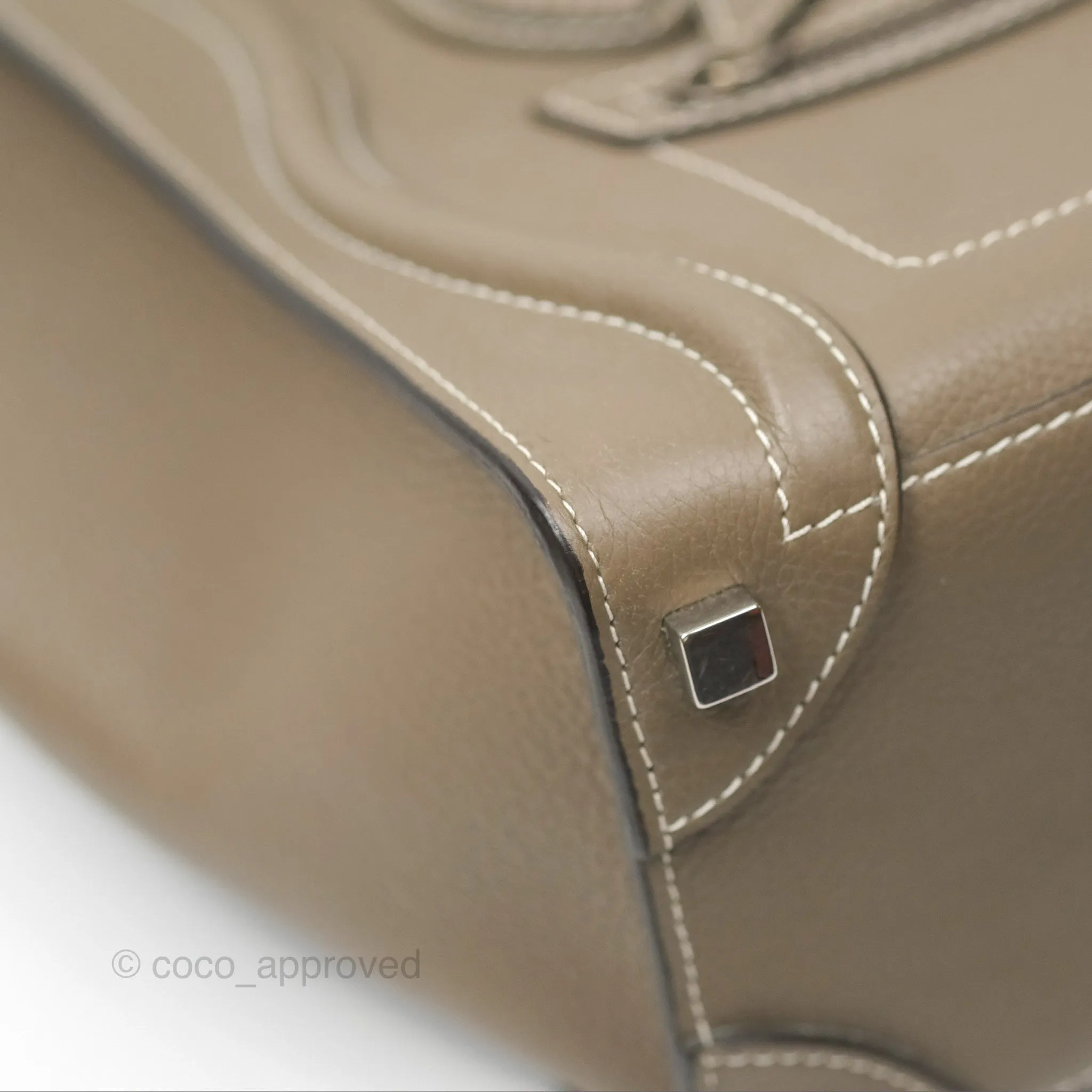 Celine Micro Luggage Bag Souris Drummed Calfskin