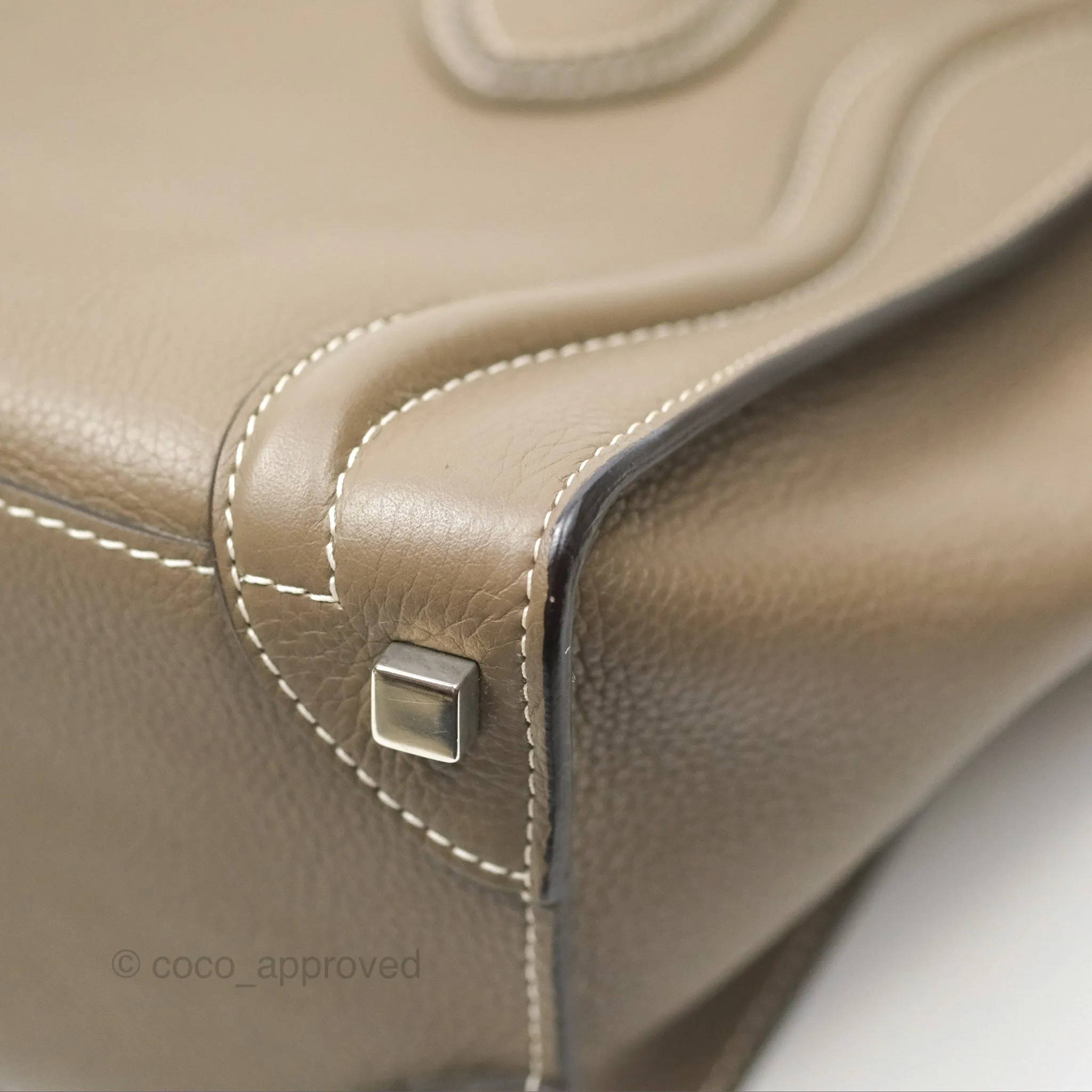 Celine Micro Luggage Bag Souris Drummed Calfskin