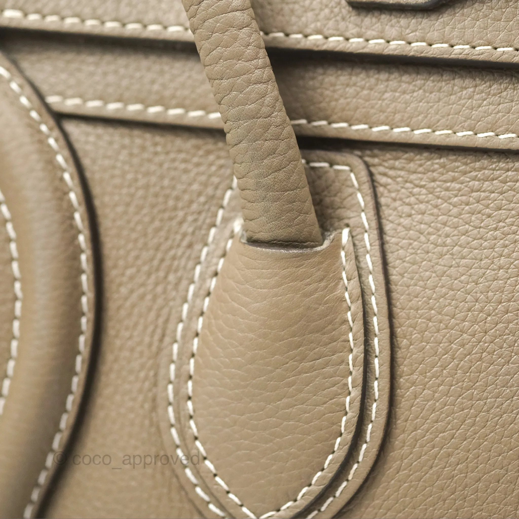 Celine Micro Luggage Bag Souris Drummed Calfskin