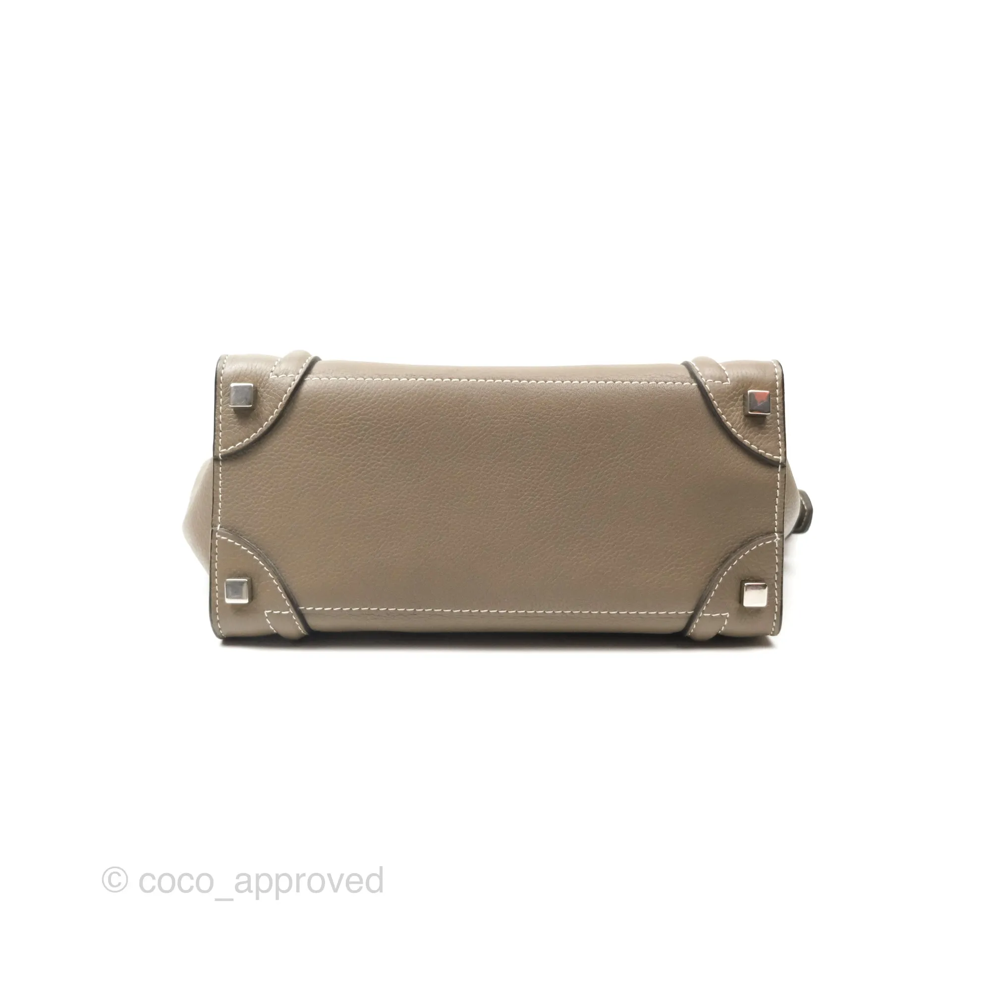 Celine Micro Luggage Bag Souris Drummed Calfskin