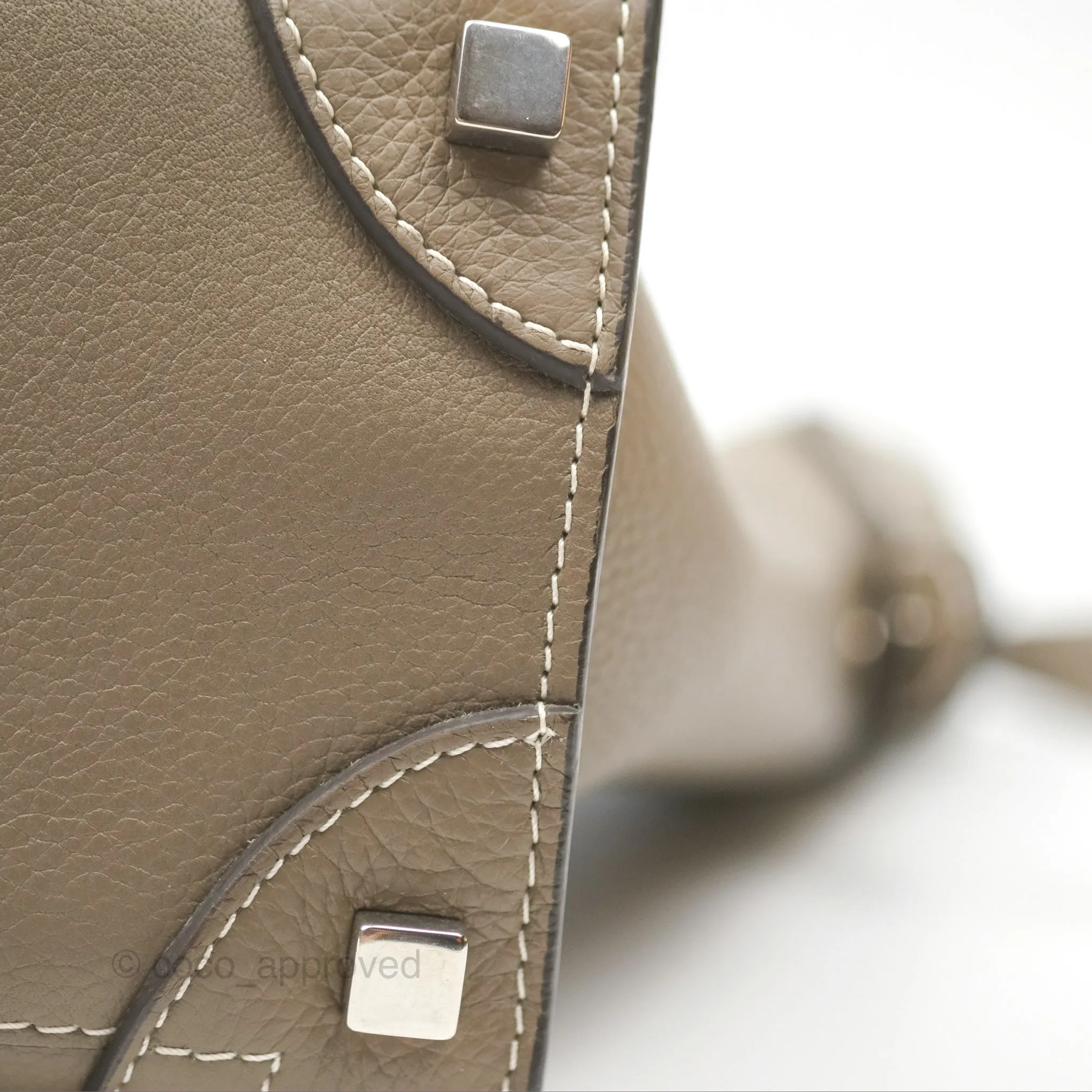 Celine Micro Luggage Bag Souris Drummed Calfskin