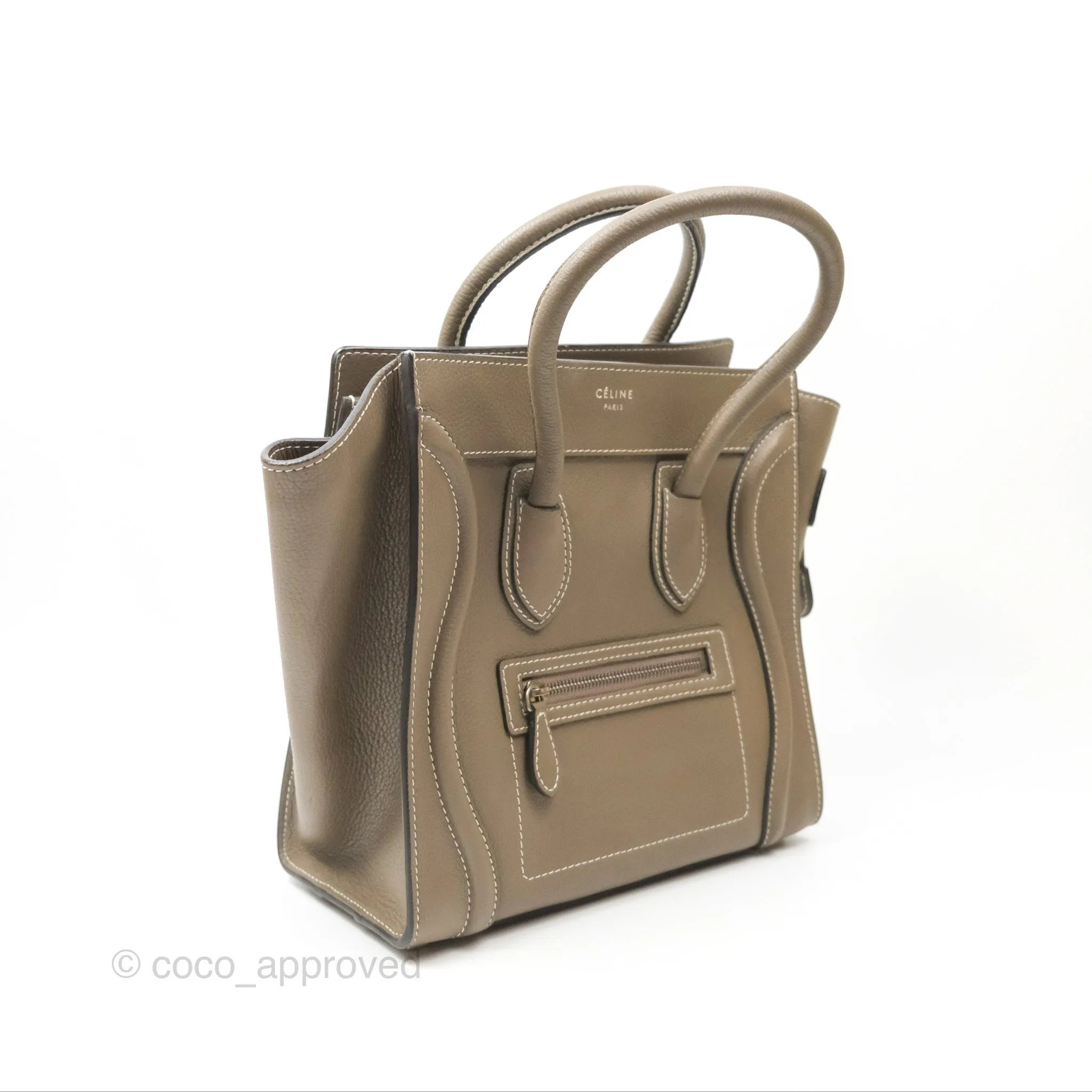 Celine Micro Luggage Bag Souris Drummed Calfskin