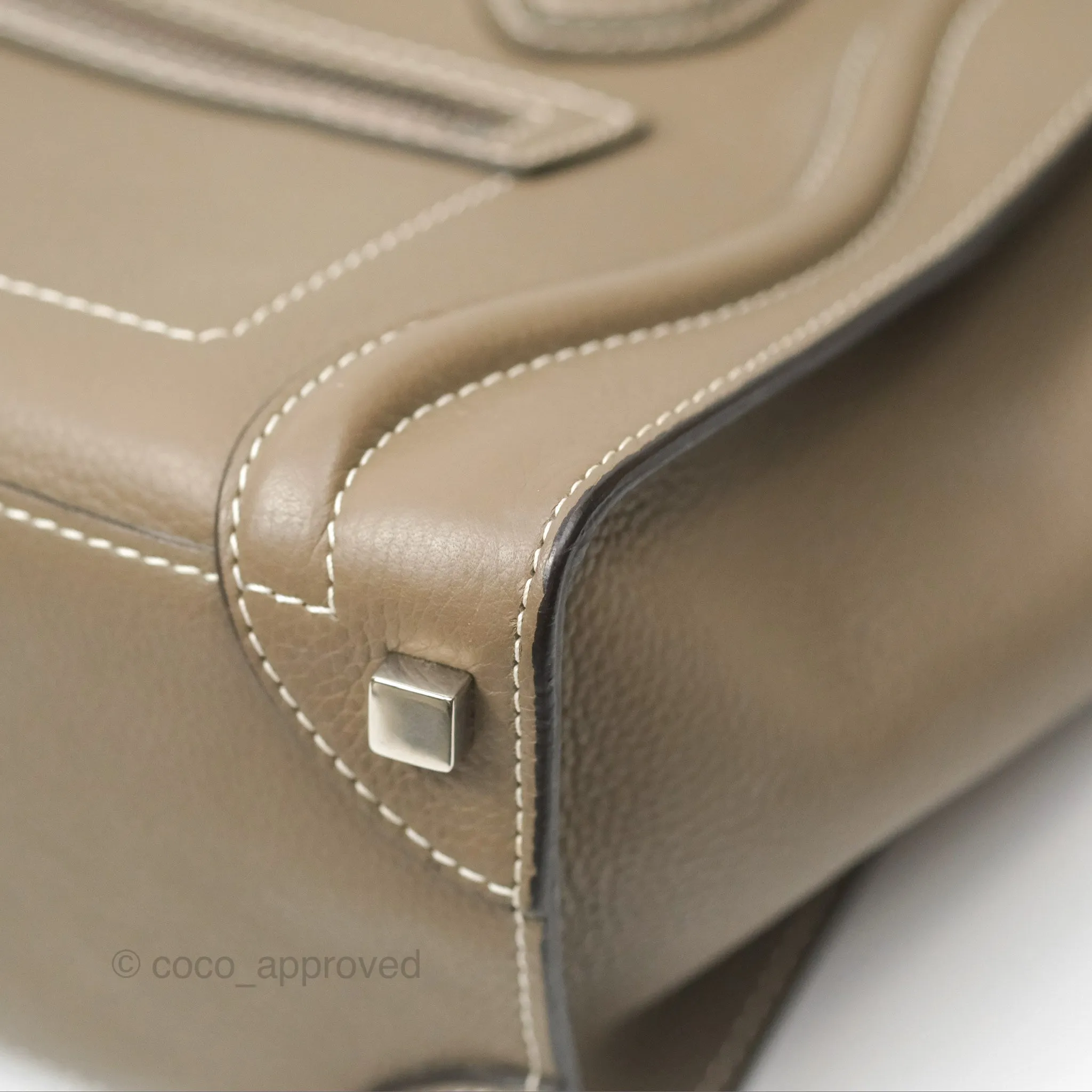Celine Micro Luggage Bag Souris Drummed Calfskin
