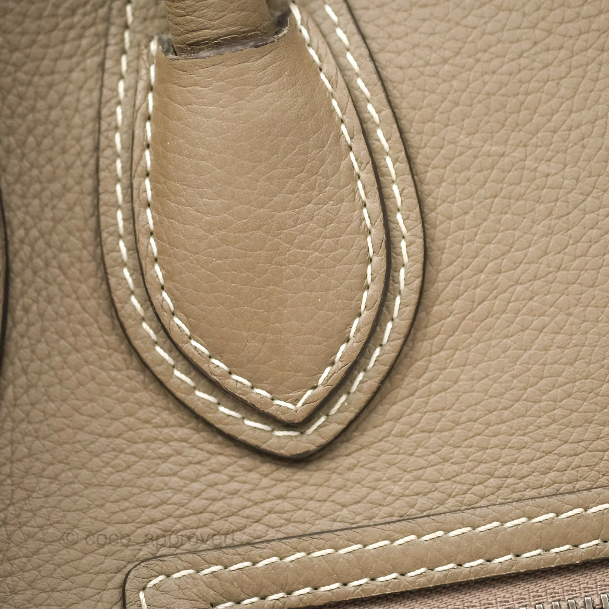 Celine Micro Luggage Bag Souris Drummed Calfskin