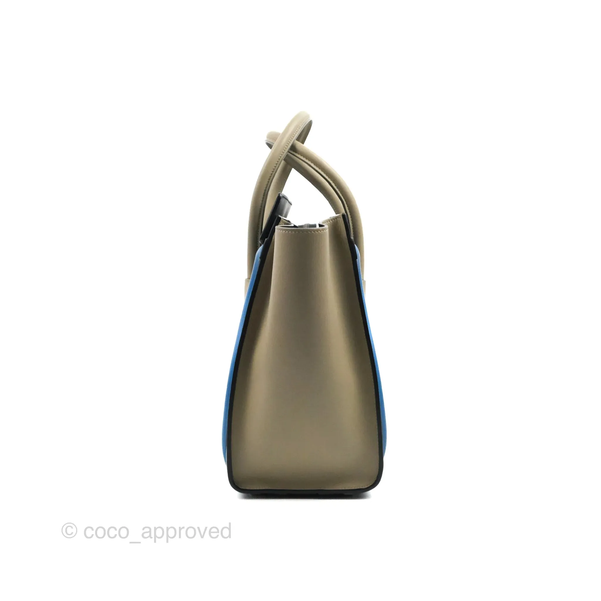 Celine Micro Luggage Bag Taupe/Blue/Black Calfskin