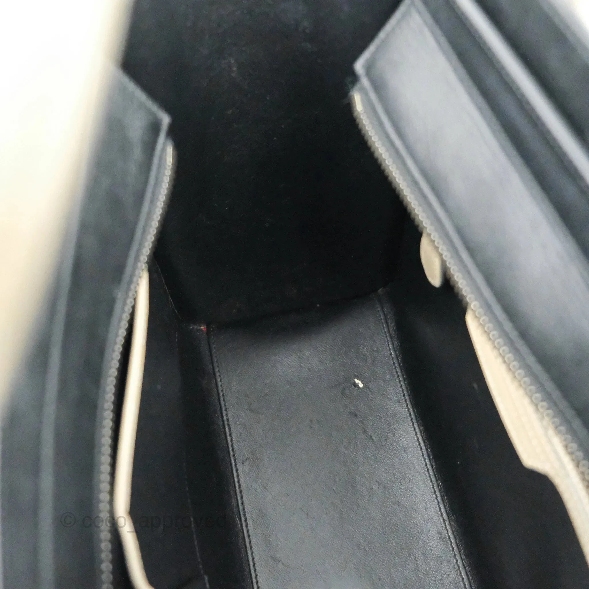 Celine Micro Luggage Bag Taupe/Blue/Black Calfskin