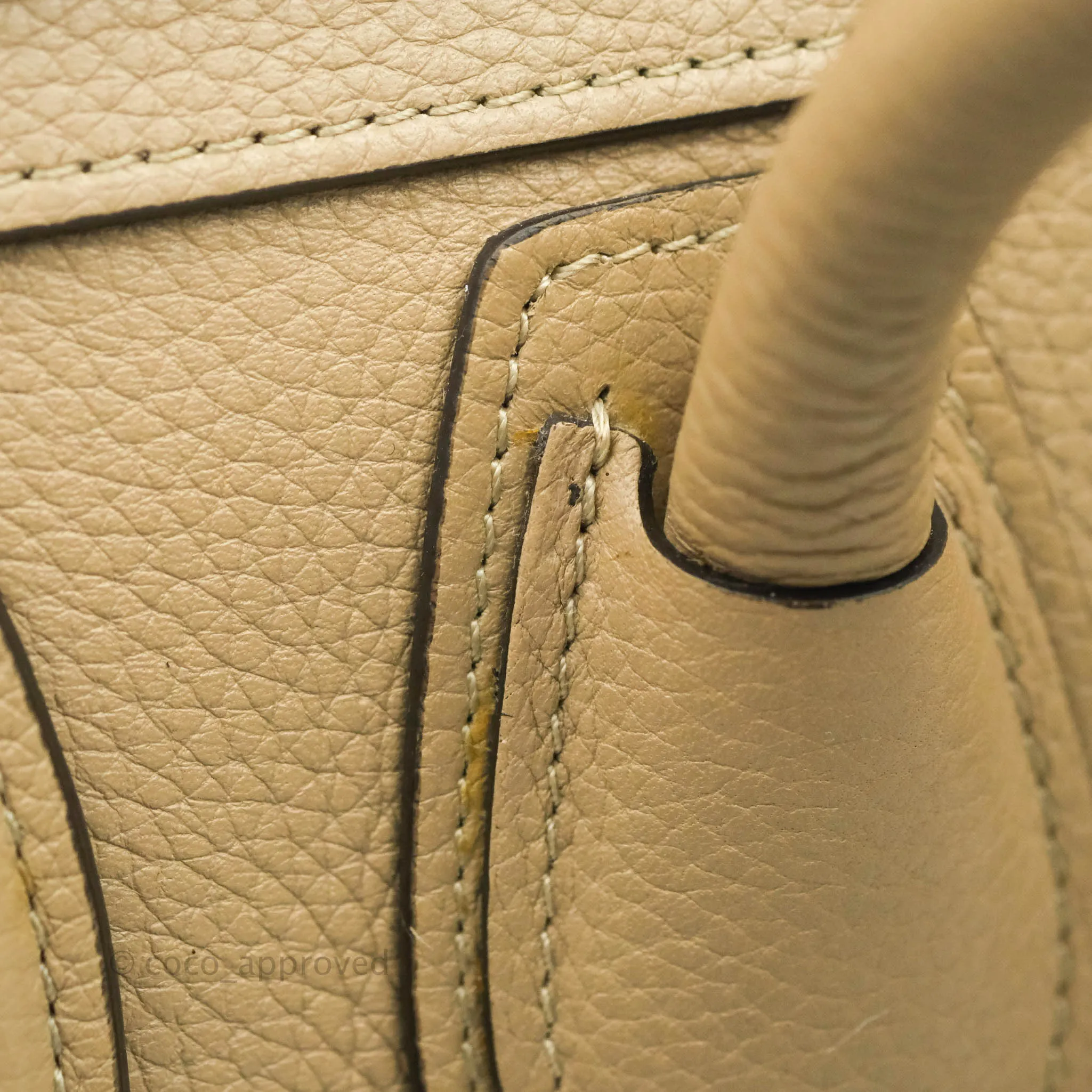 Celine Micro Luggage Handbag Dune Grained Calfskin